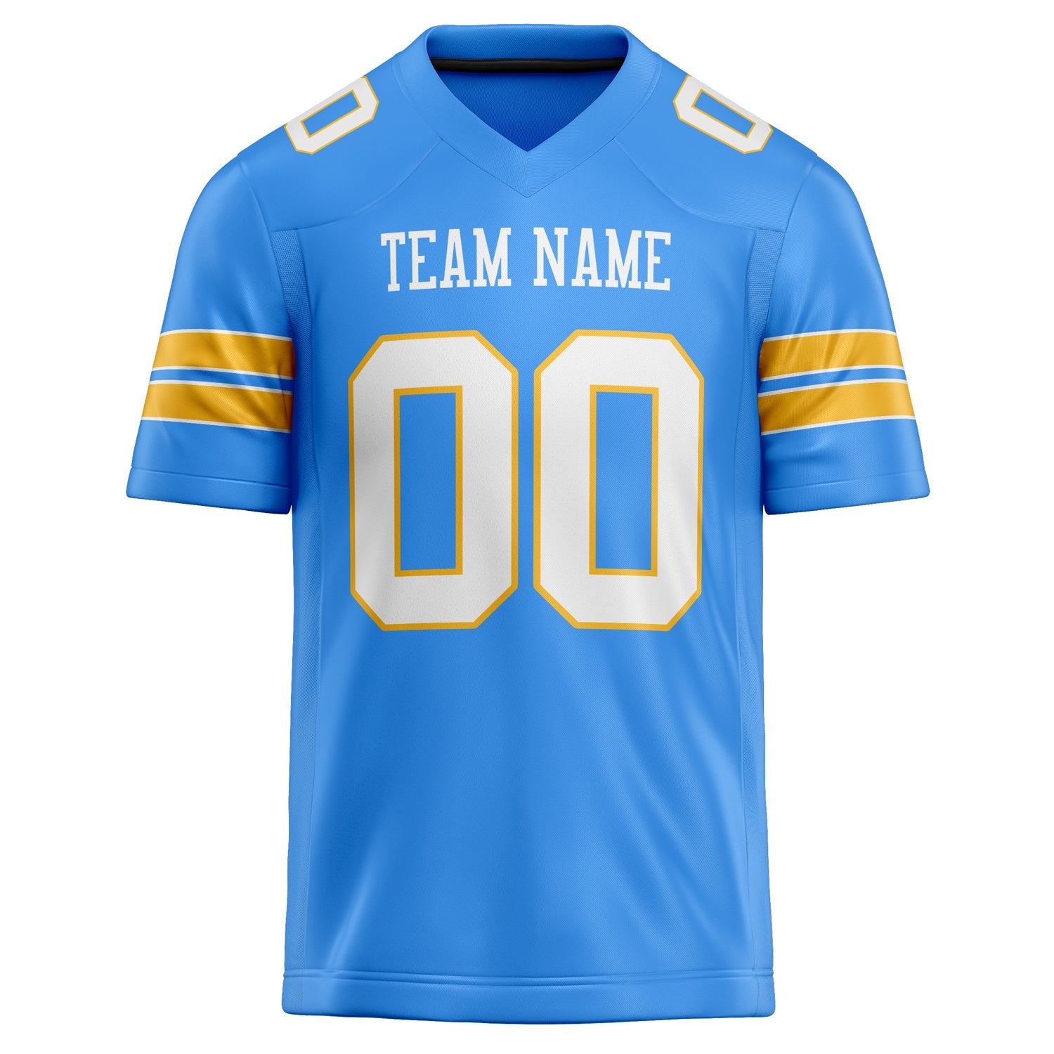 Custom Powder Blue White Solid Colour Football Jersey