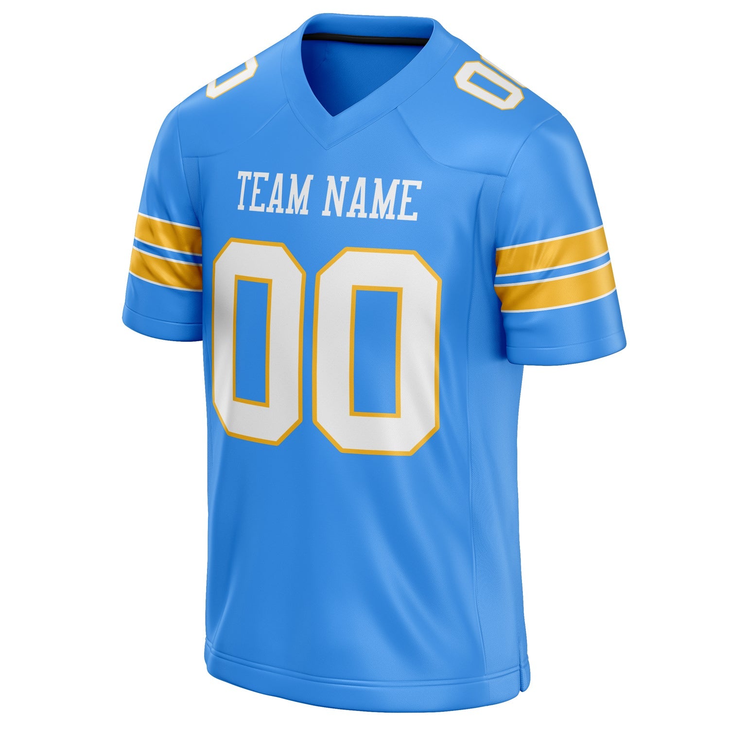 Custom Powder Blue White Solid Colour Football Jersey