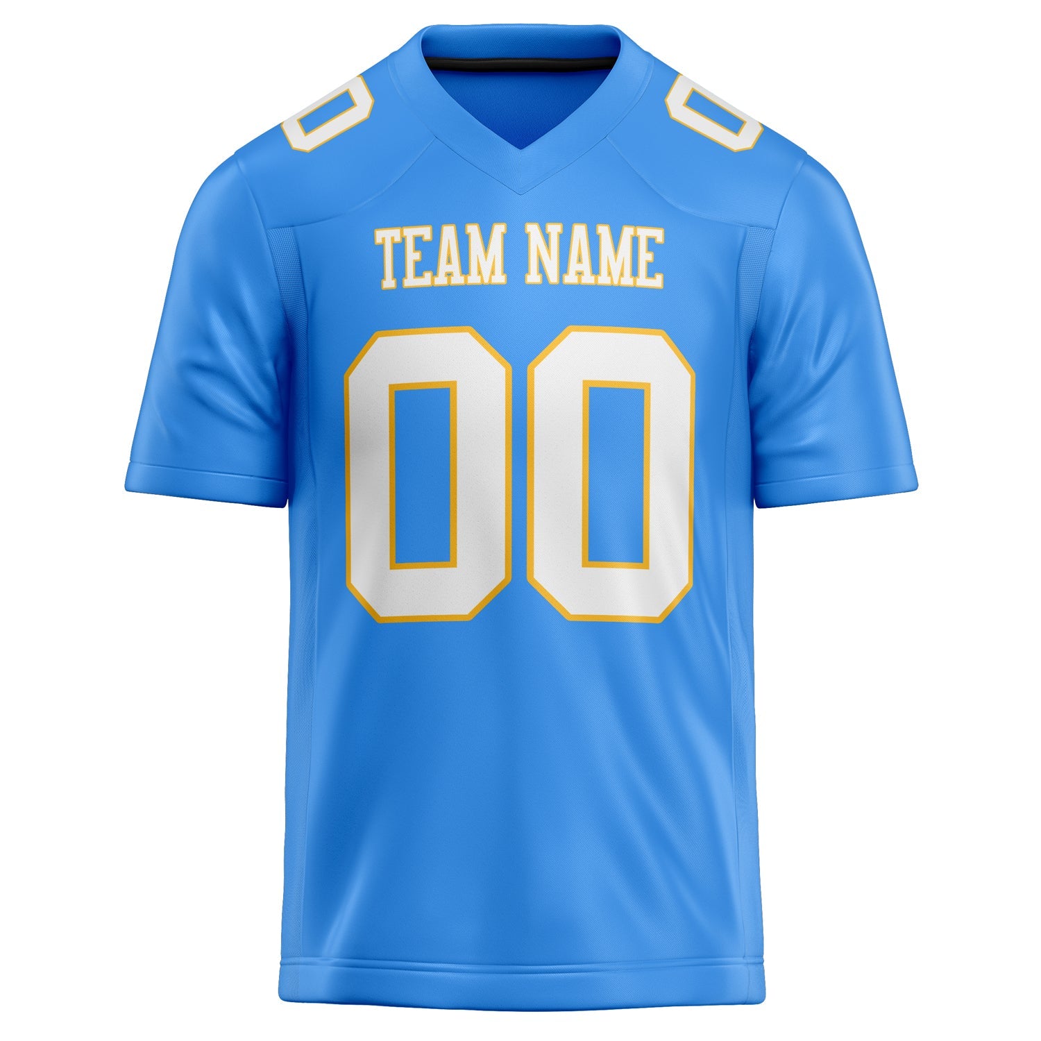 Custom Powder Blue White Solid Colour Football Jersey