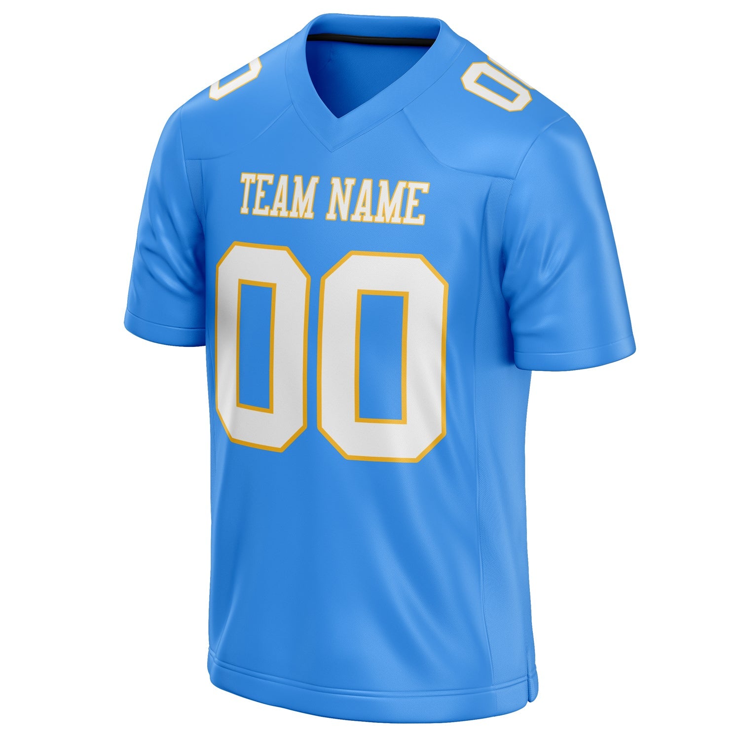 Custom Powder Blue White Solid Colour Football Jersey