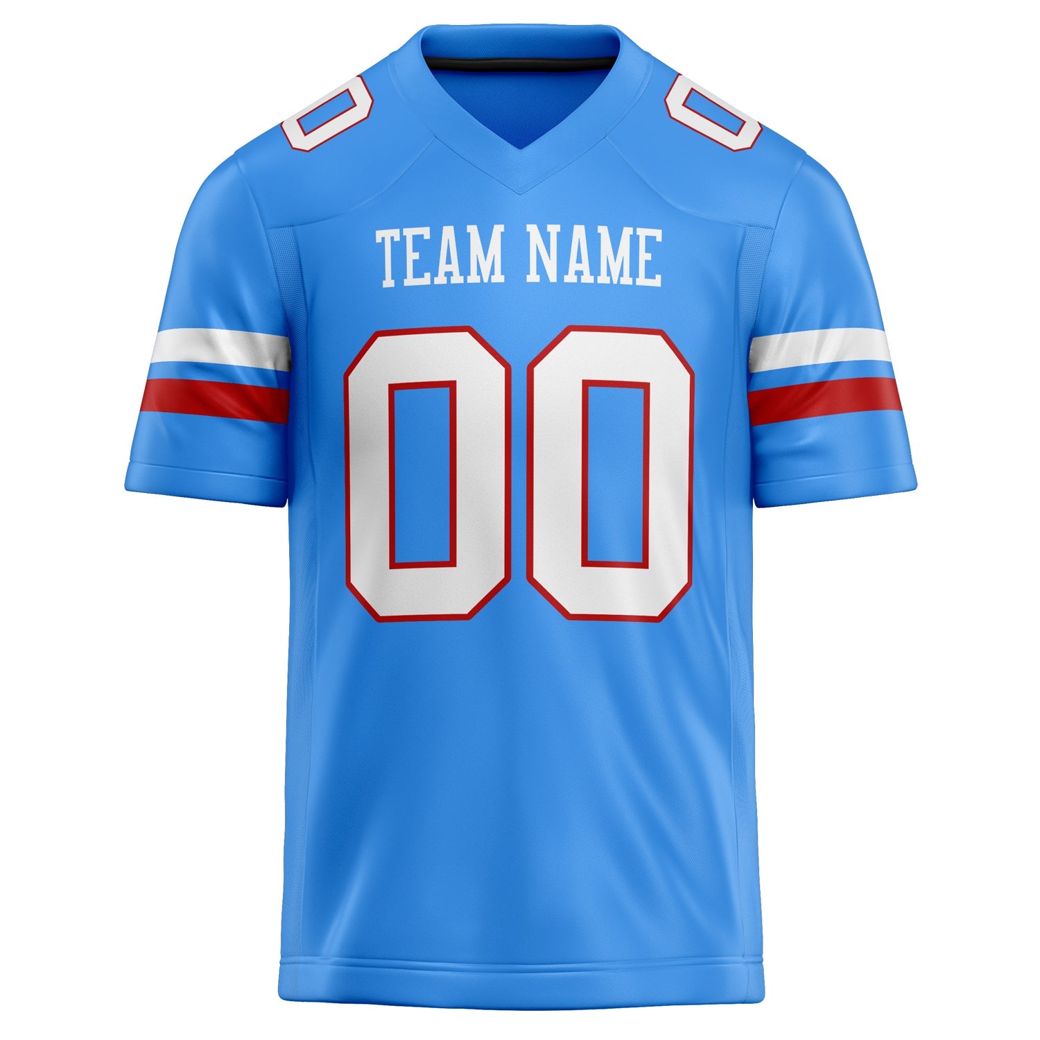 Custom Powder Blue White Solid Colour Football Jersey