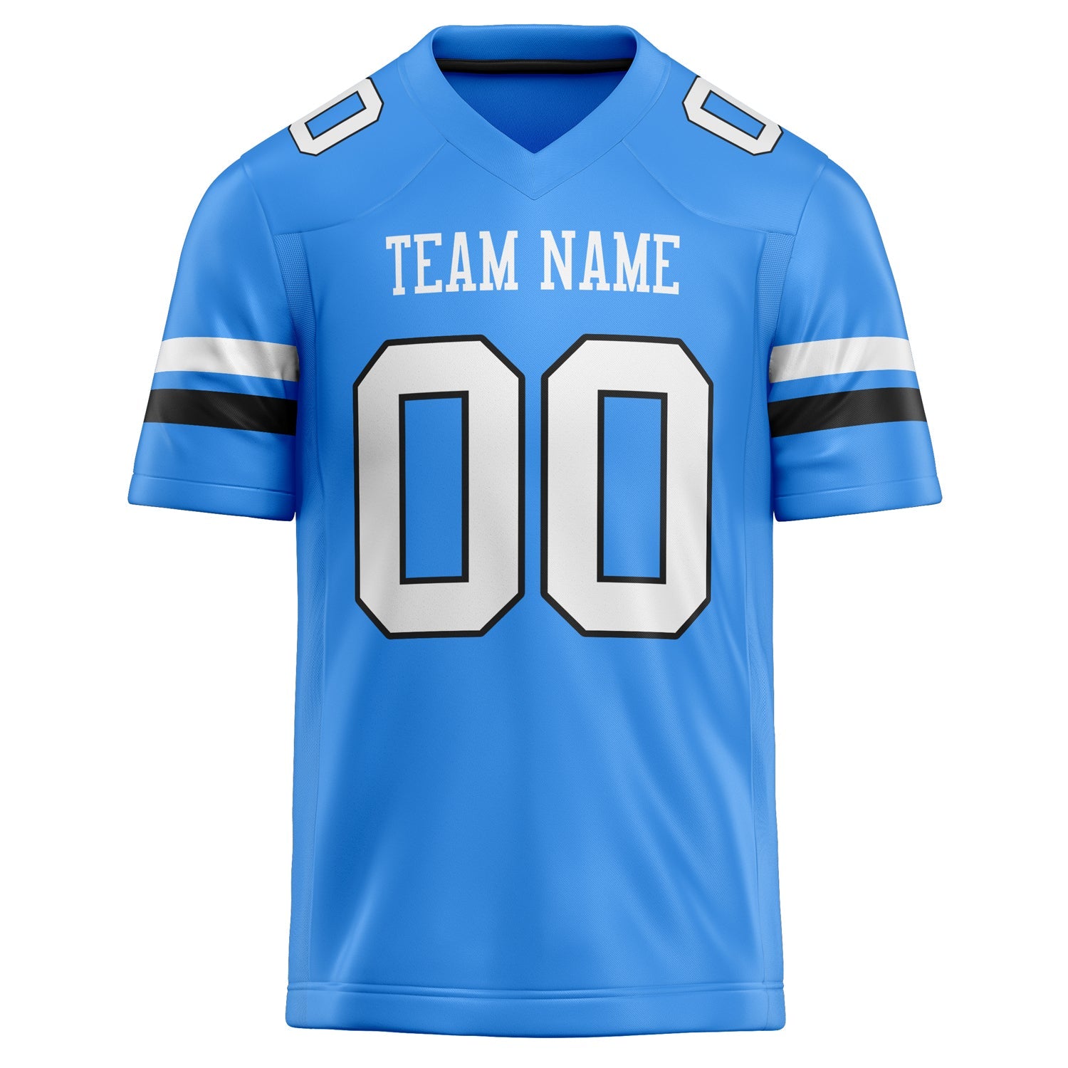 Custom Powder Blue White Solid Colour Football Jersey
