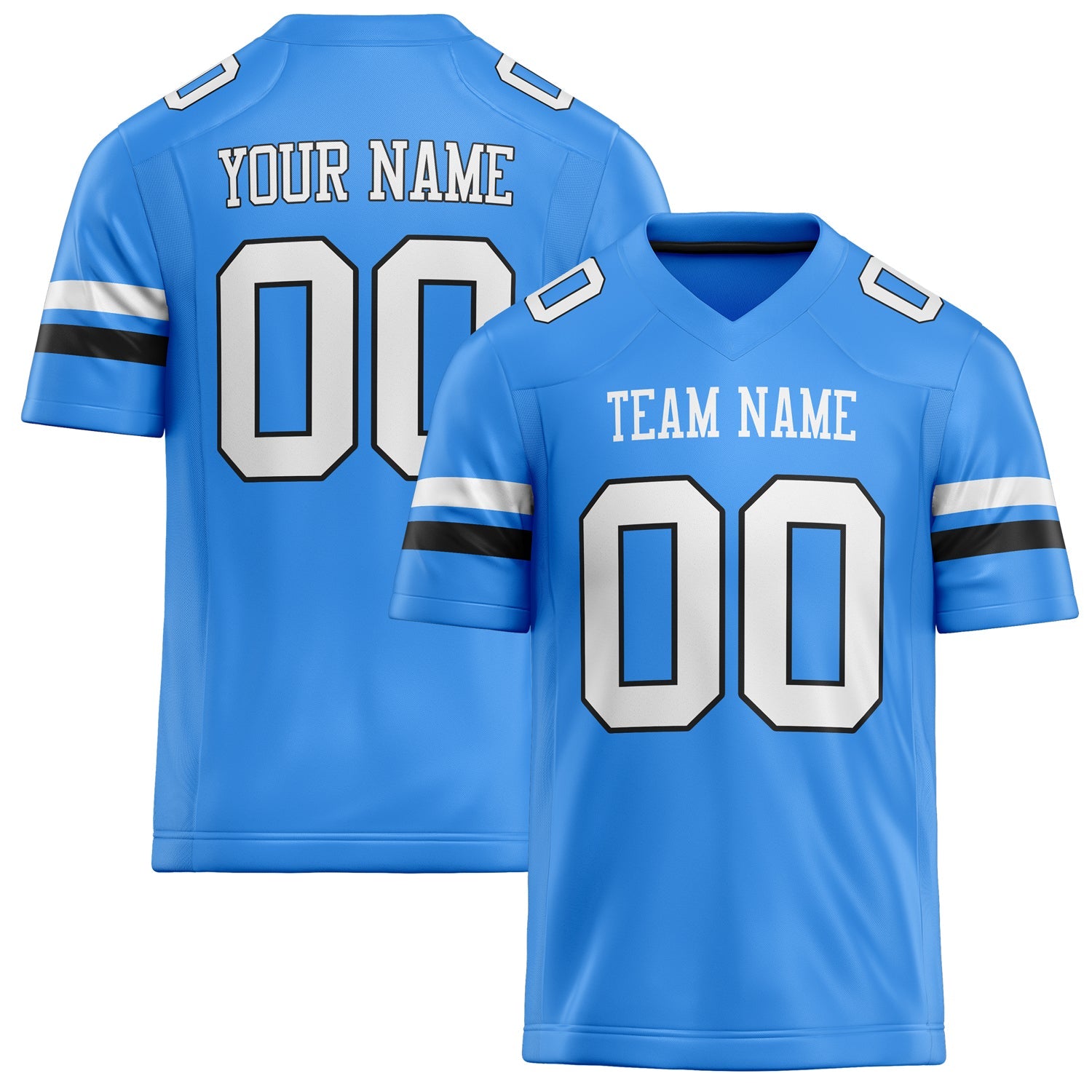 Custom Powder Blue White Solid Colour Football Jersey FT02240730PO432