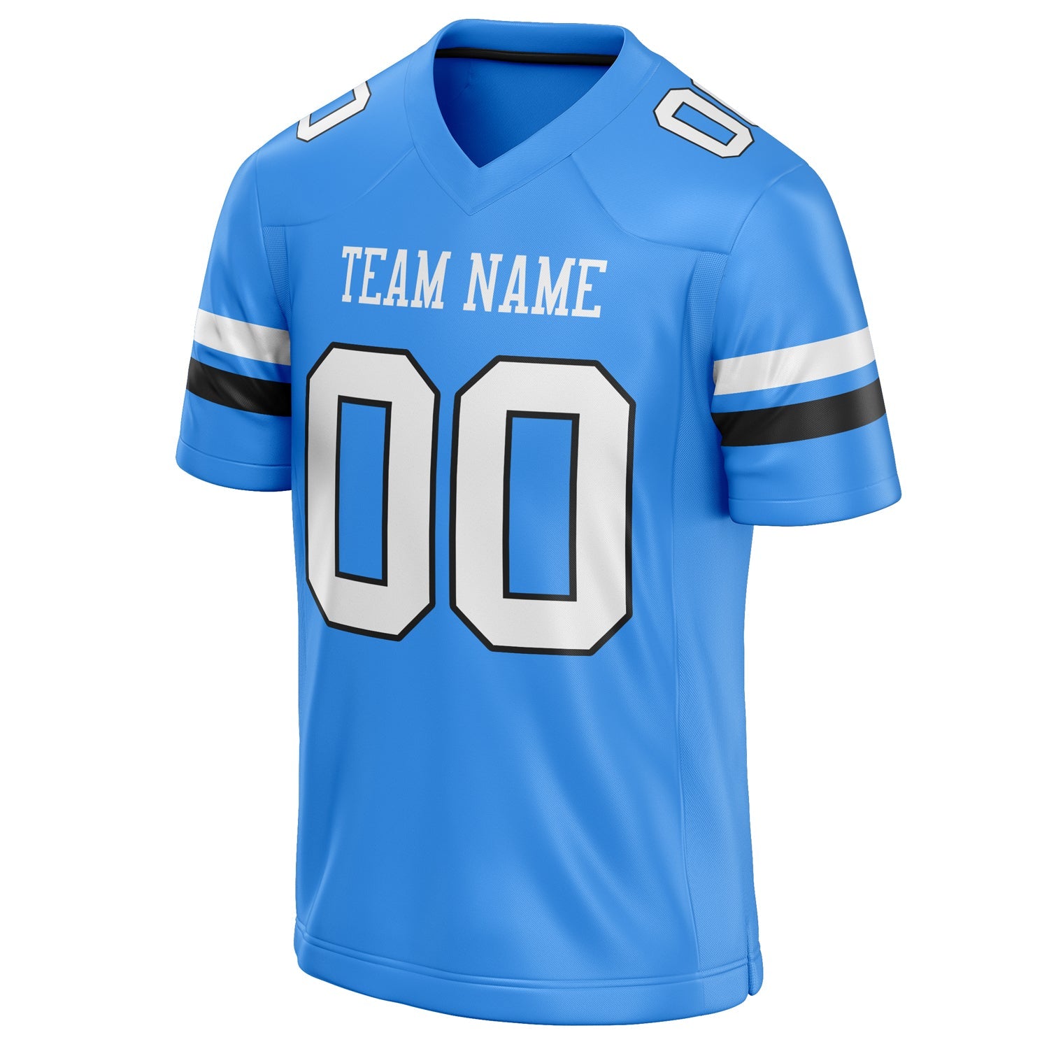 Custom Powder Blue White Solid Colour Football Jersey