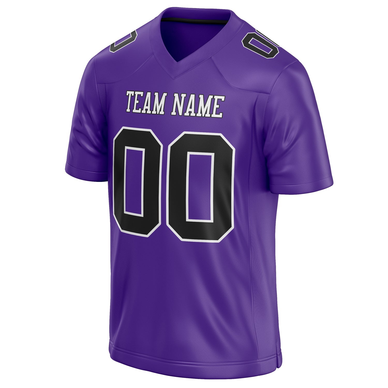 Custom Purple Black Solid Colour Football Jersey