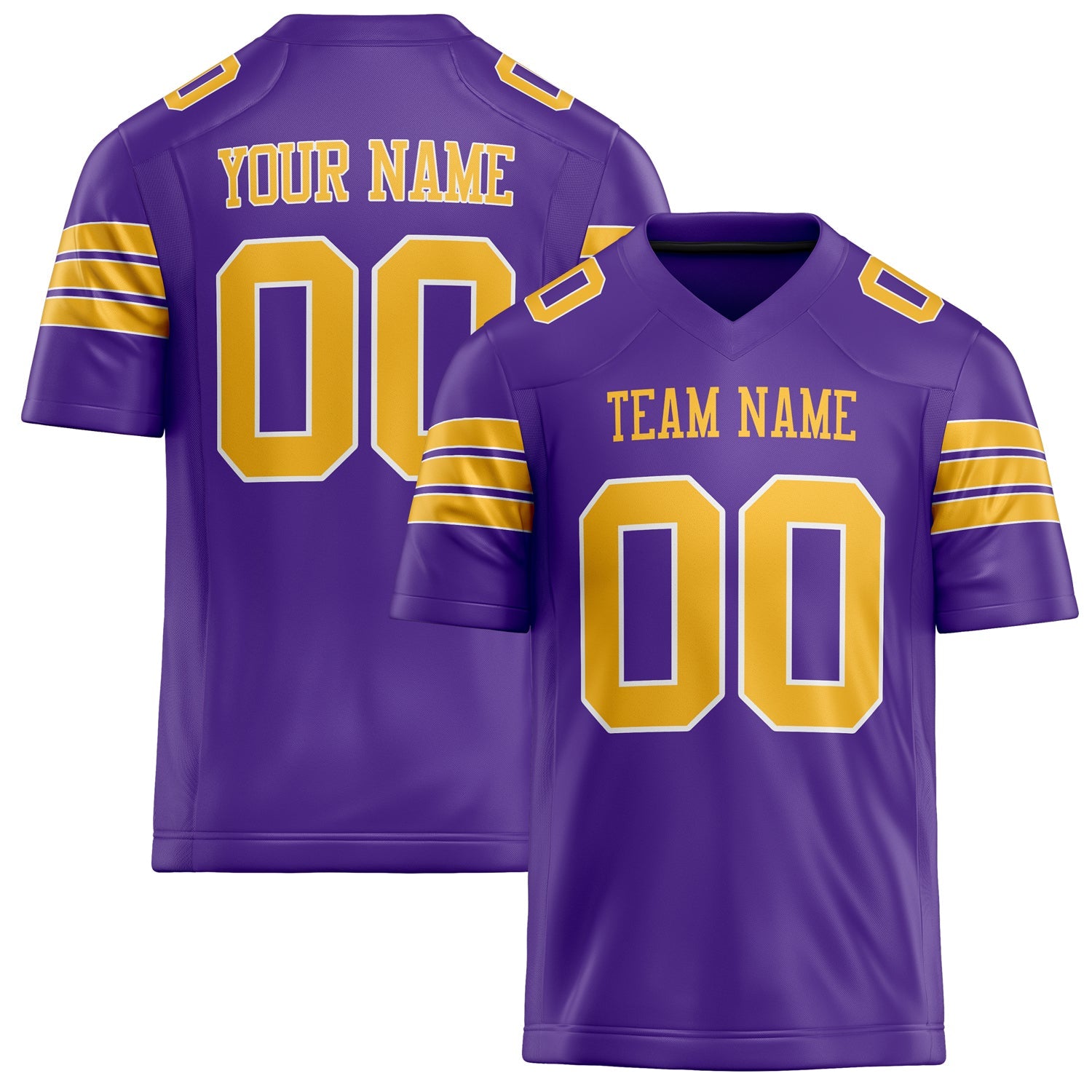 Custom Purple Gold Solid Colour Football Jersey FT02240730PU440