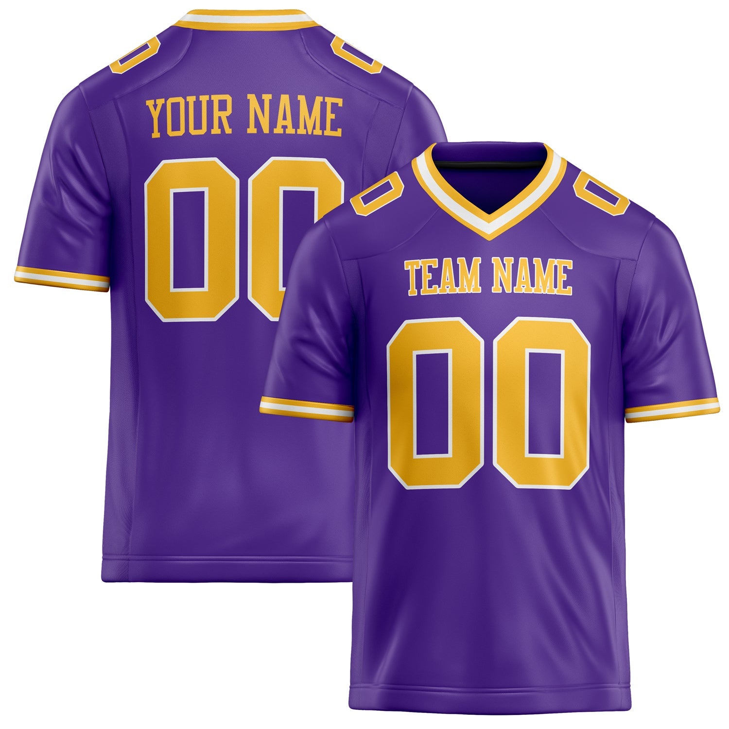 Custom Purple Gold Solid Colour Football Jersey FT02240730PU441