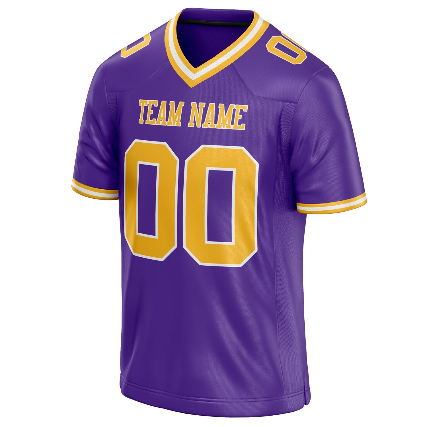 Custom Purple Gold Solid Colour Football Jersey