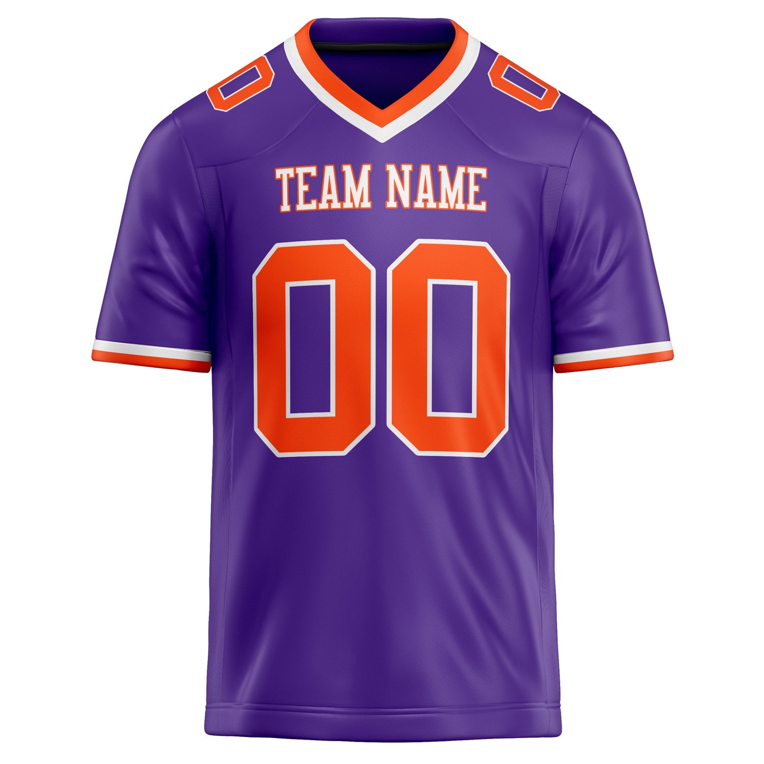 Custom Purple orange Solid Colour Football Jersey