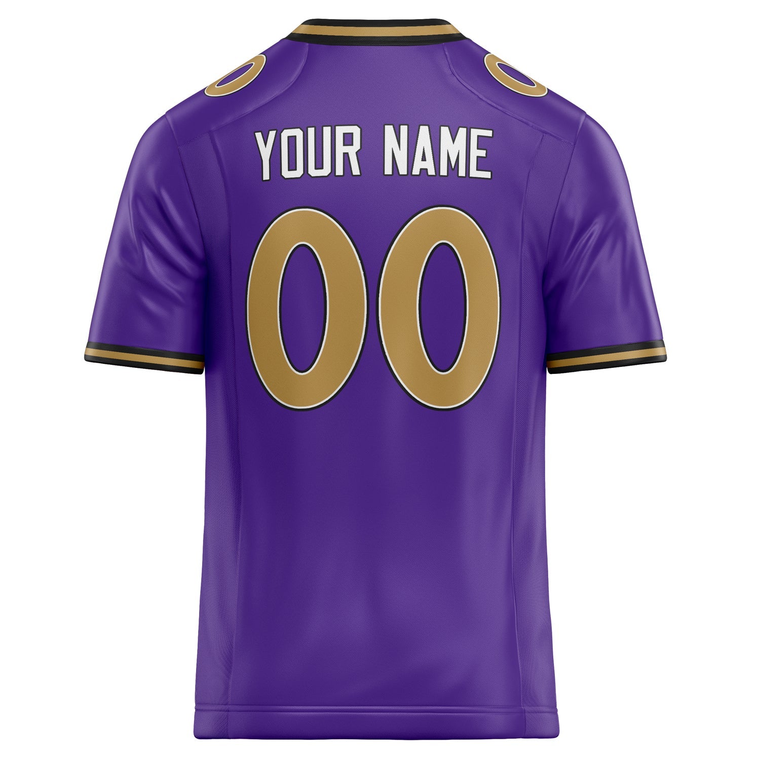 Custom Purple Old Gold Solid Colour Football Jersey