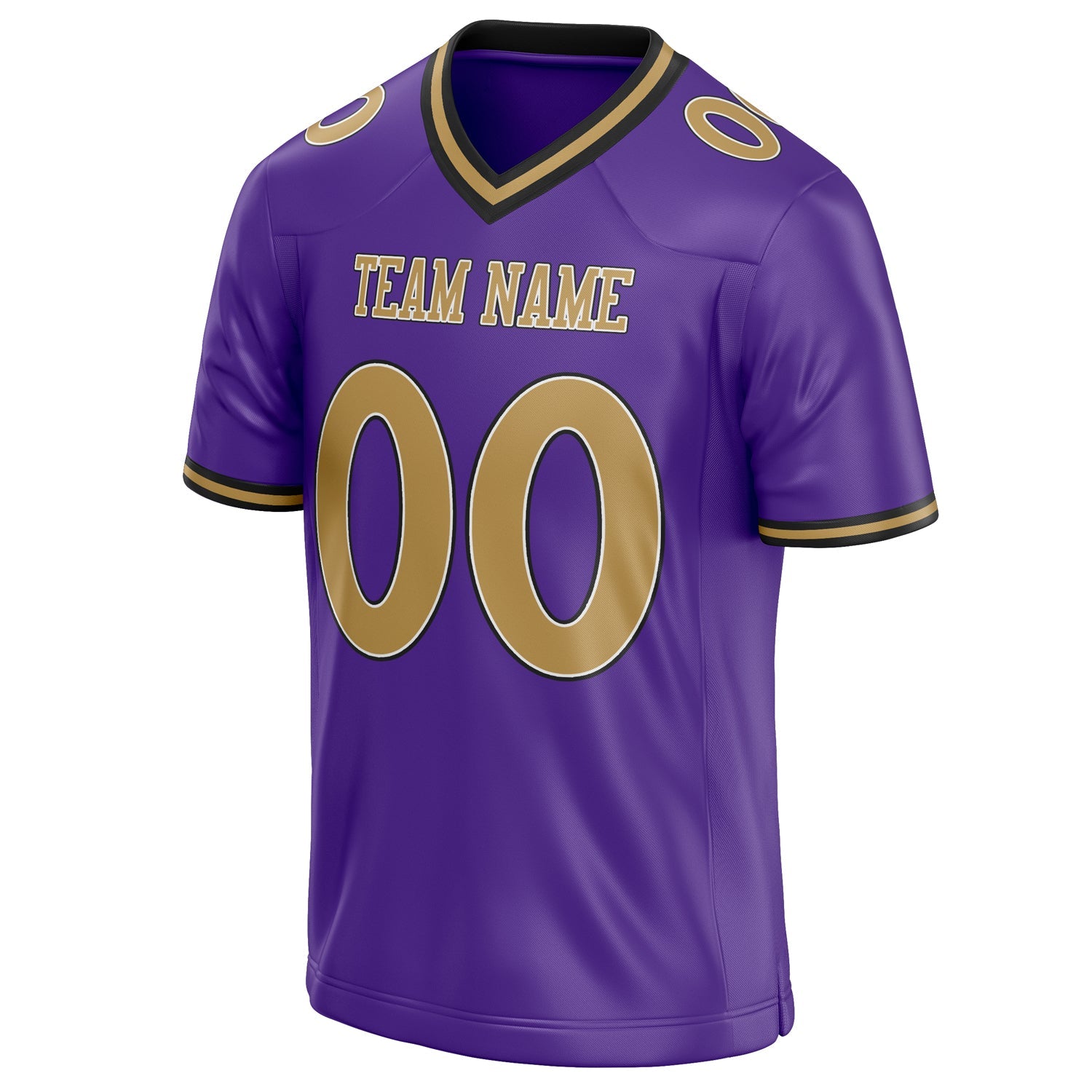 Custom Purple Old Gold Solid Colour Football Jersey
