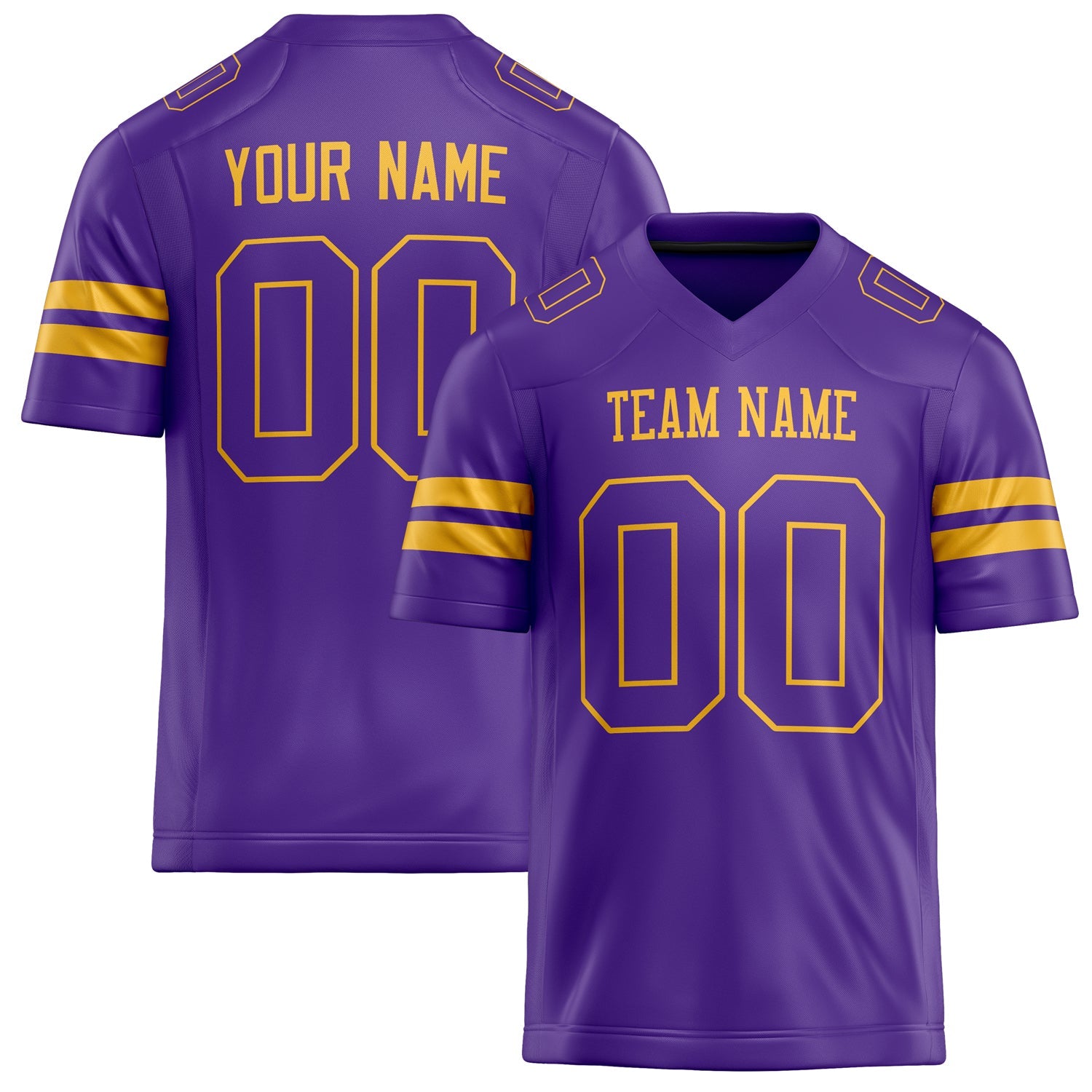 Custom Purple Gold Solid Colour Football Jersey FT02240730PU451