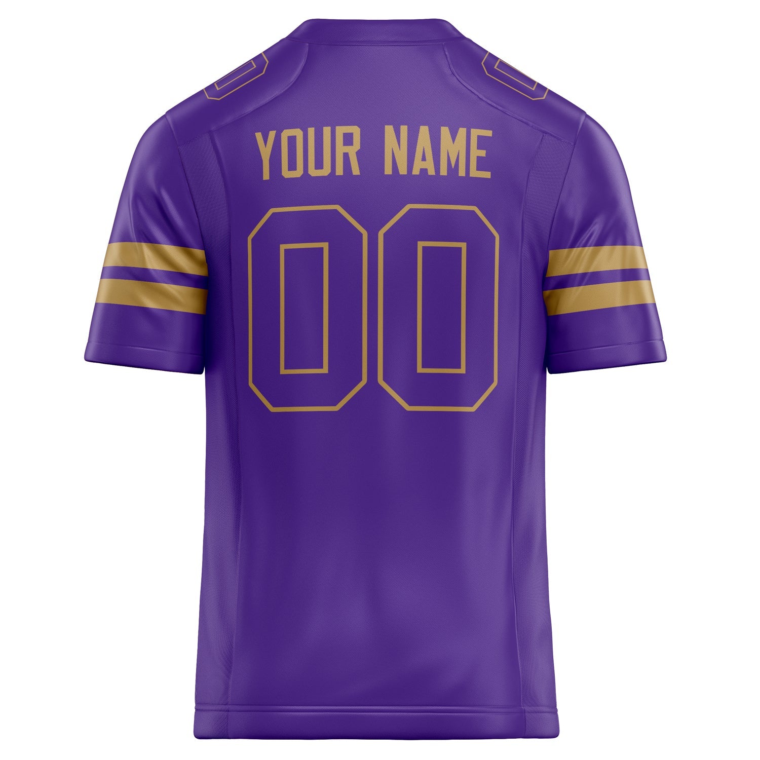 Custom Purple Old Gold Solid Colour Football Jersey