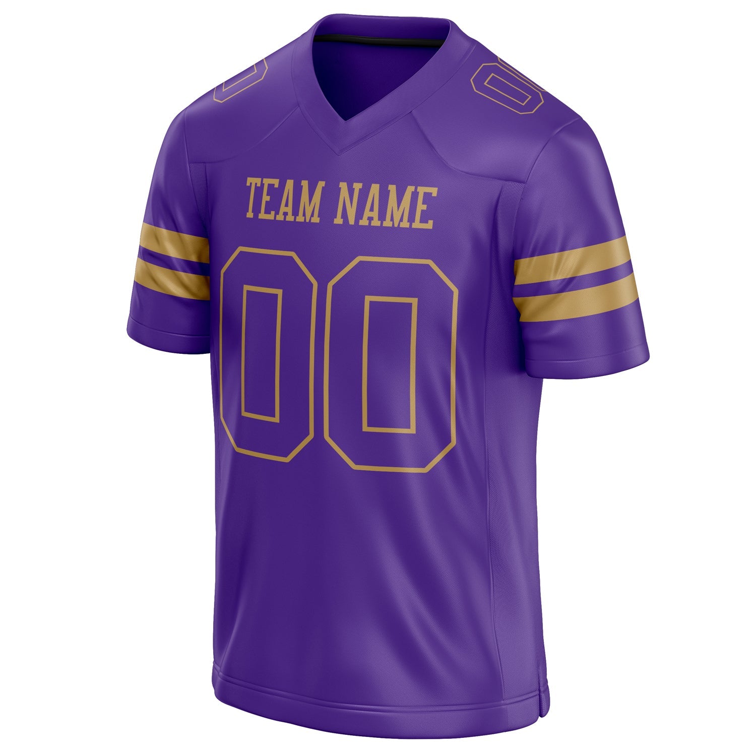 Custom Purple Old Gold Solid Colour Football Jersey