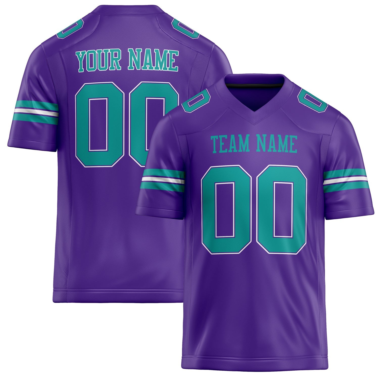 Custom Purple teal Solid Colour Football Jersey FT02240730PU456