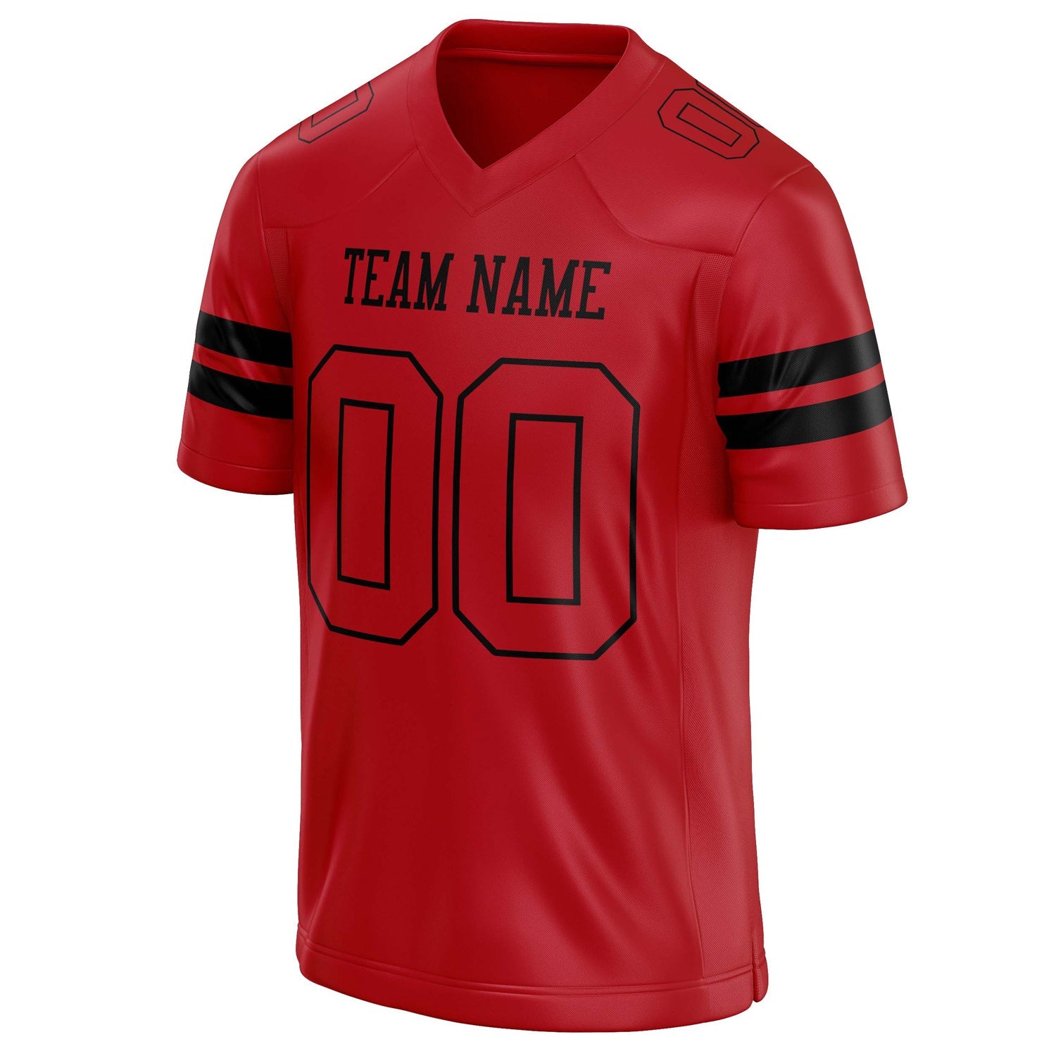 Custom Red Black Solid Colour Football Jersey