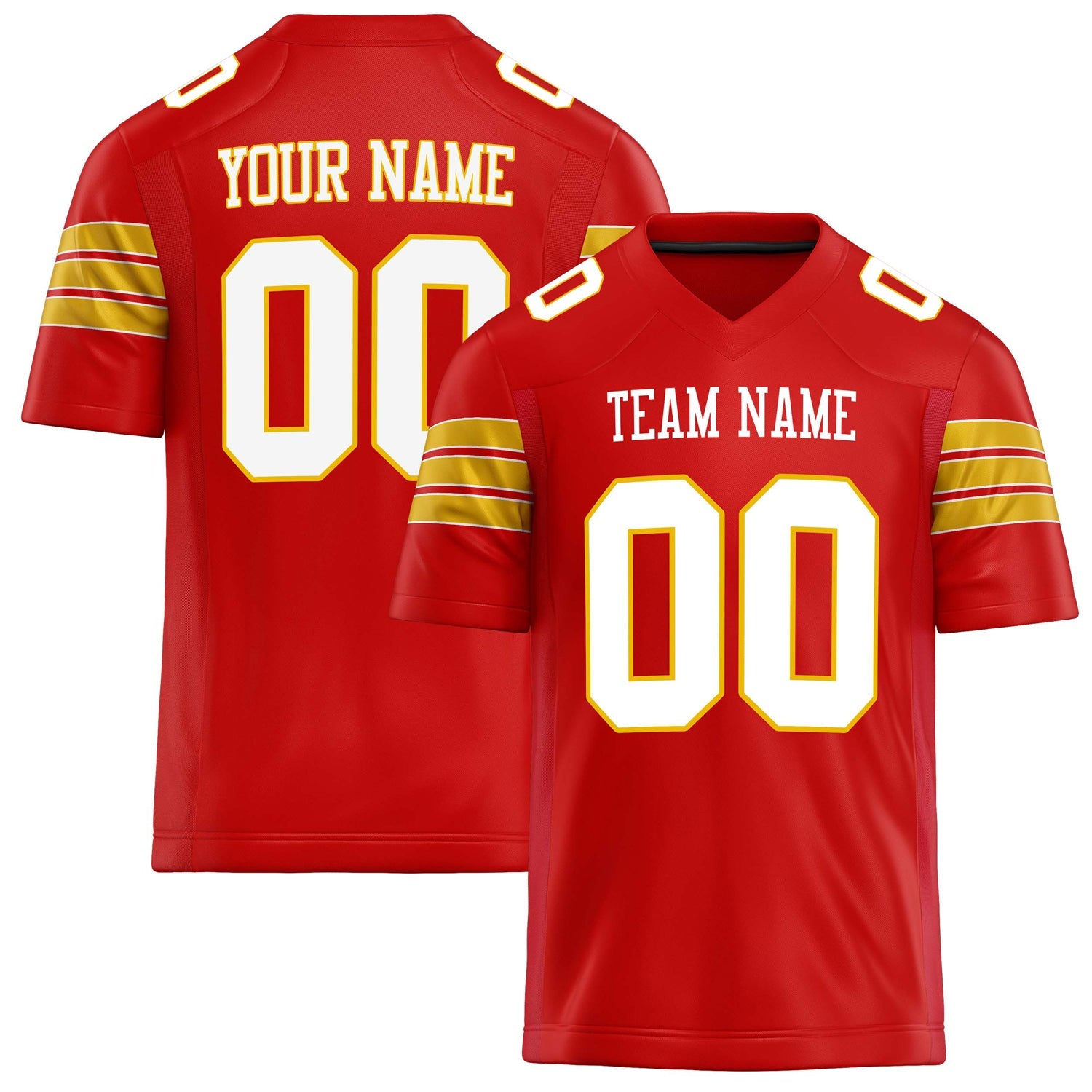 Custom Scarlet White Solid Colour Football Jersey FT02240730SC506