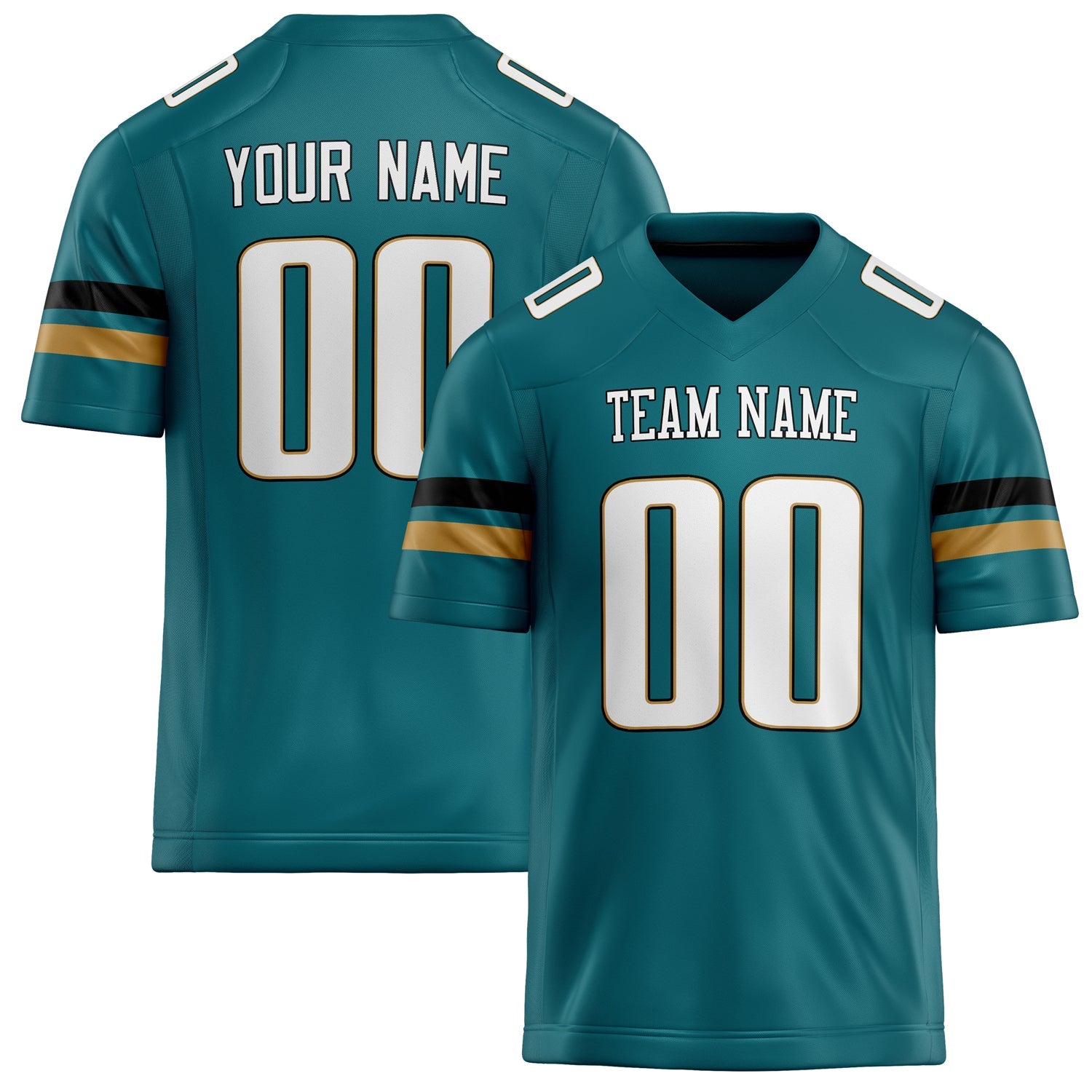 Custom Teal White Solid Colour Football Jersey FT02240730TE514