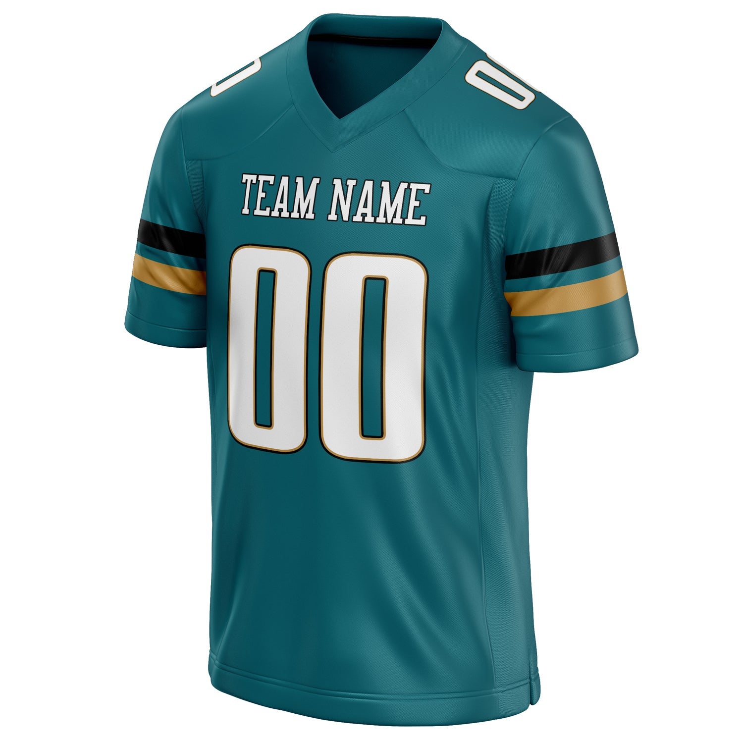 Custom Teal White Solid Colour Football Jersey