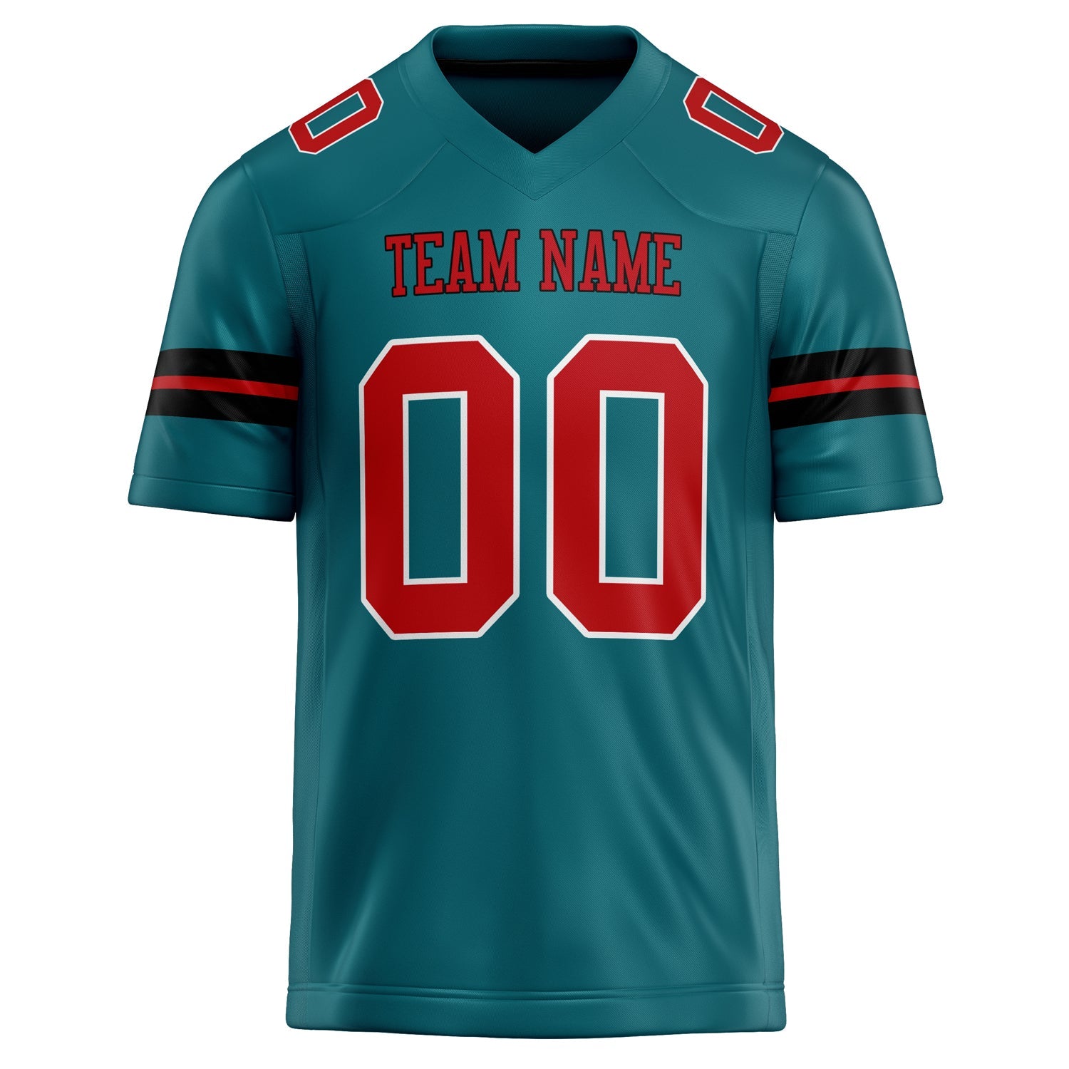 Custom Teal red Solid Colour Football Jersey