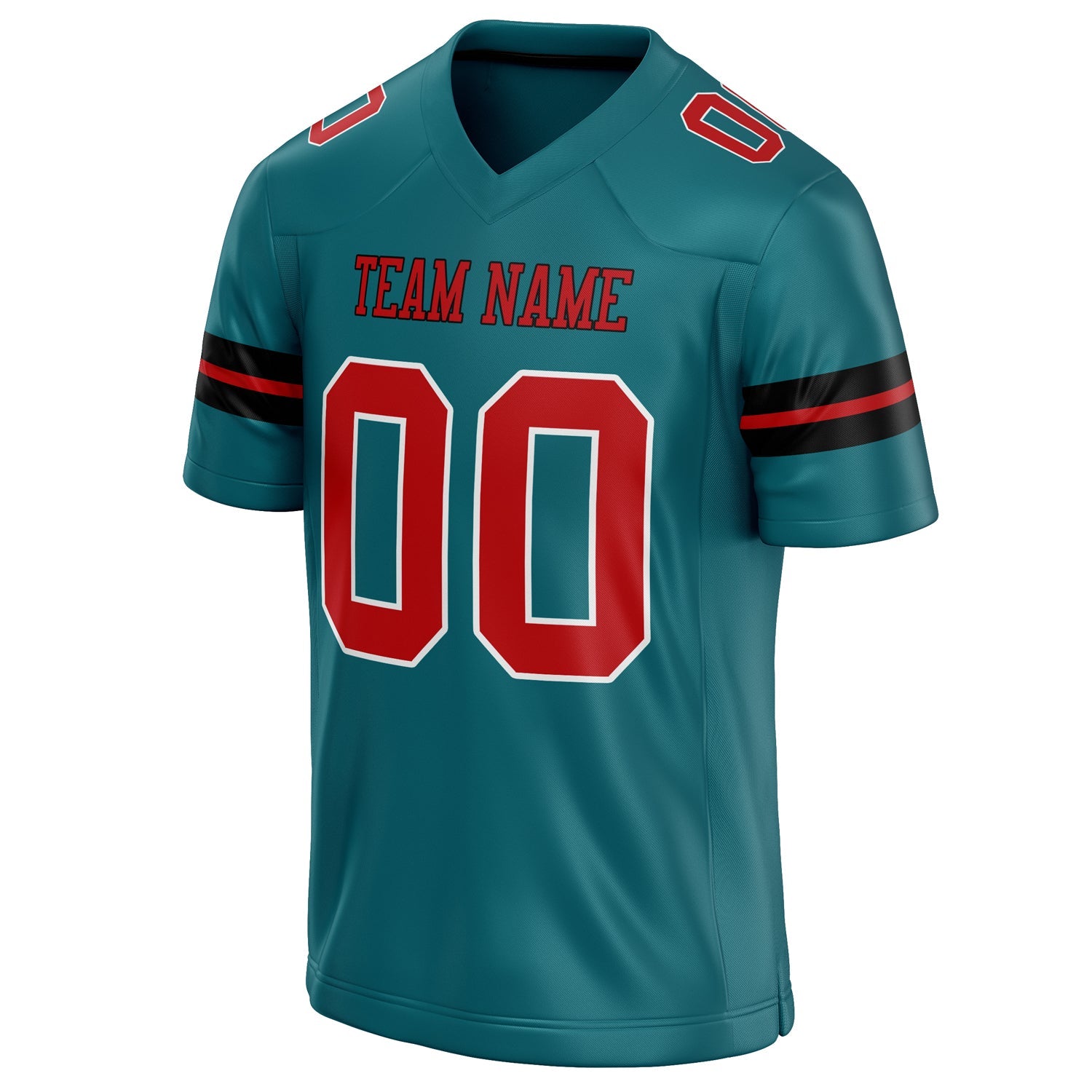 Custom Teal red Solid Colour Football Jersey