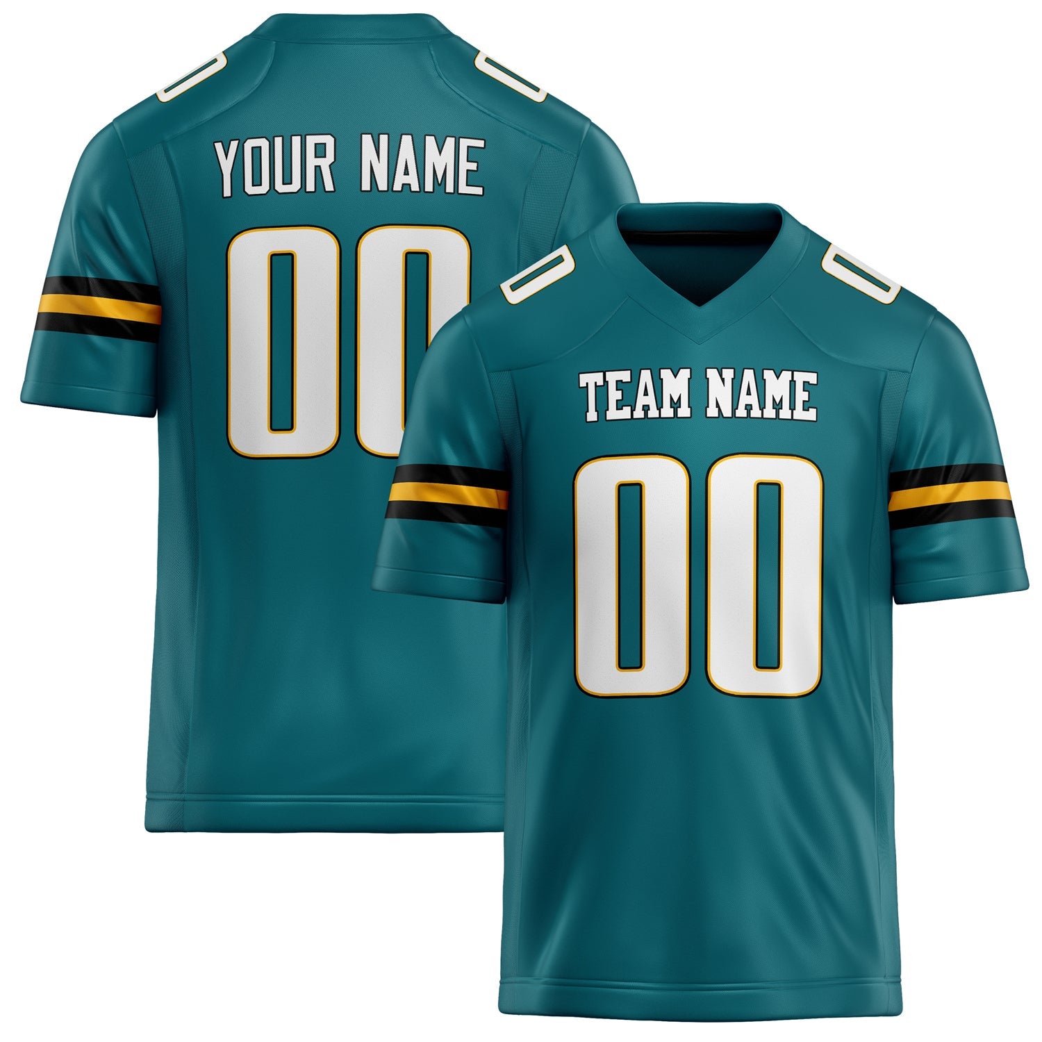 Custom Teal White Solid Colour Football Jersey FT02240730TE520