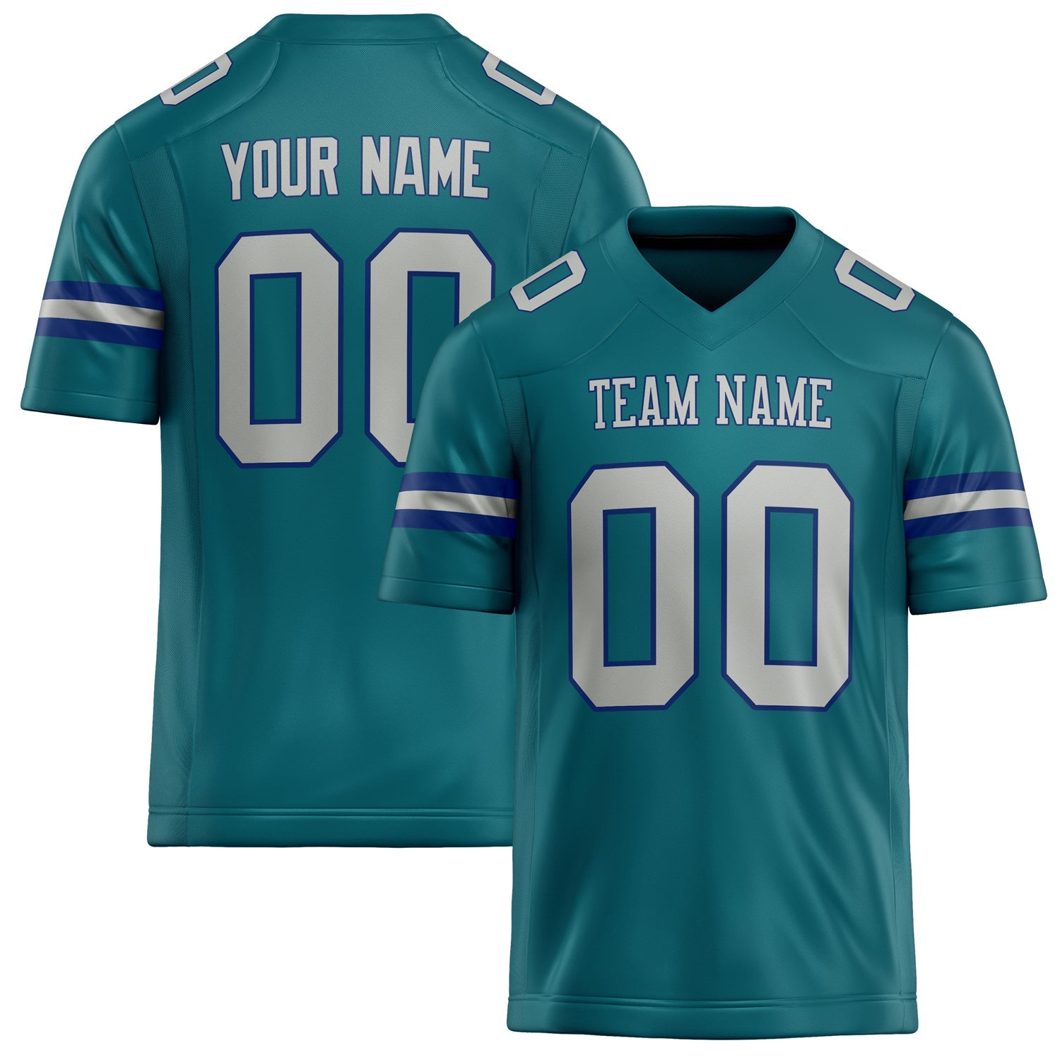 Custom Teal Gray Solid Colour Football Jersey FT02240730TE521