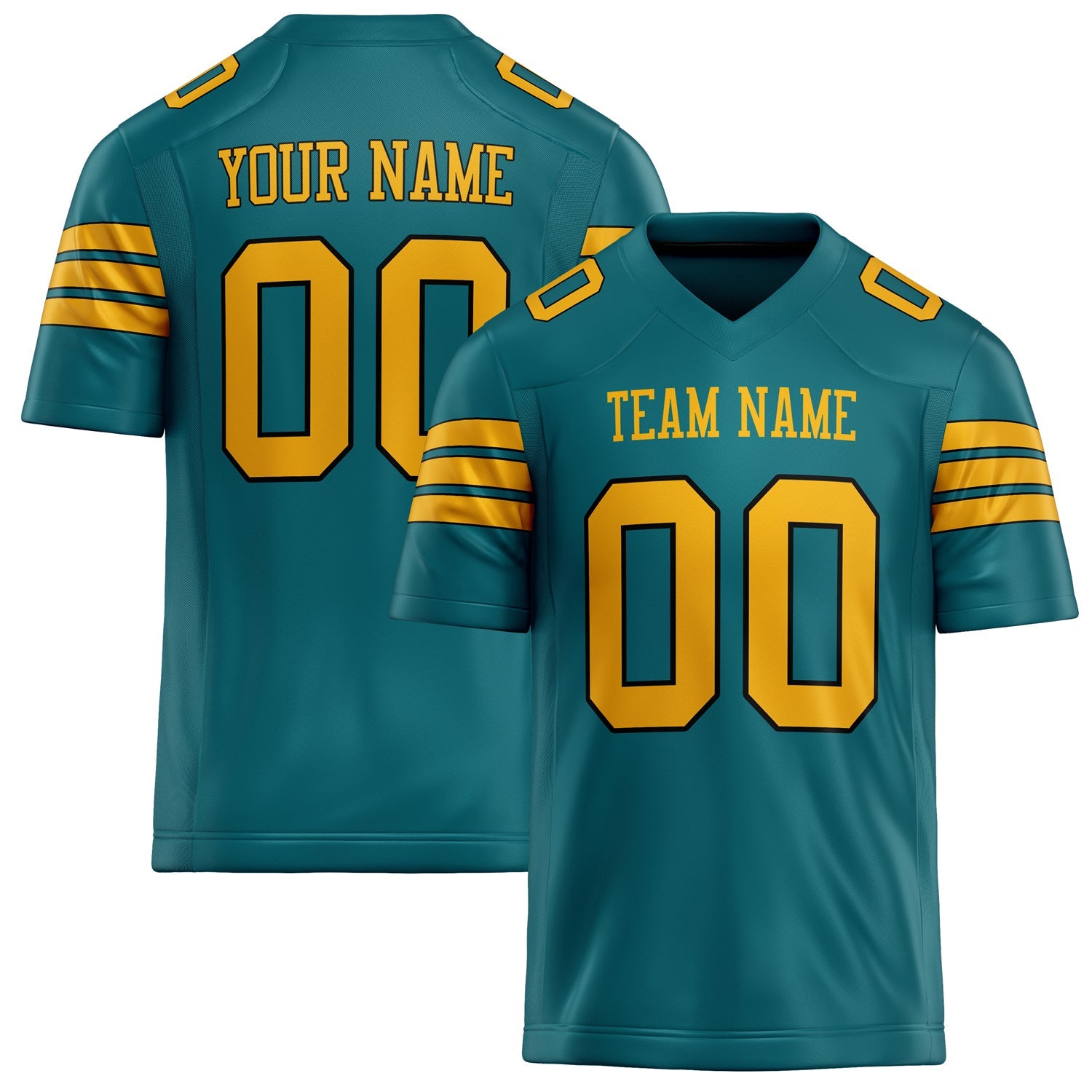 Custom Teal Gold Solid Colour Football Jersey FT02240730TE522