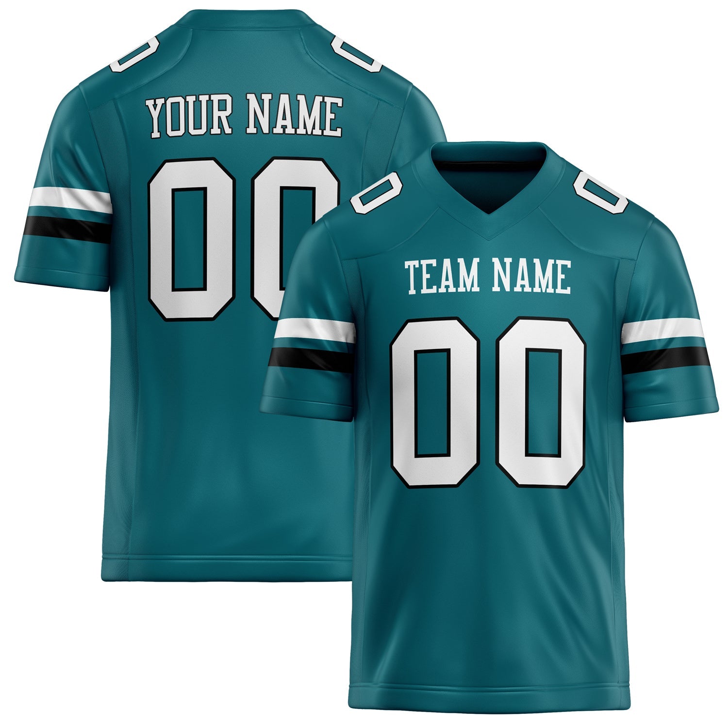 Custom Teal White Solid Colour Football Jersey FT02240730TE530