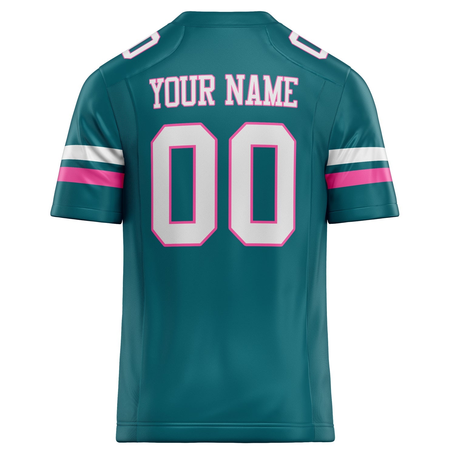 Custom Teal White Solid Colour Football Jersey