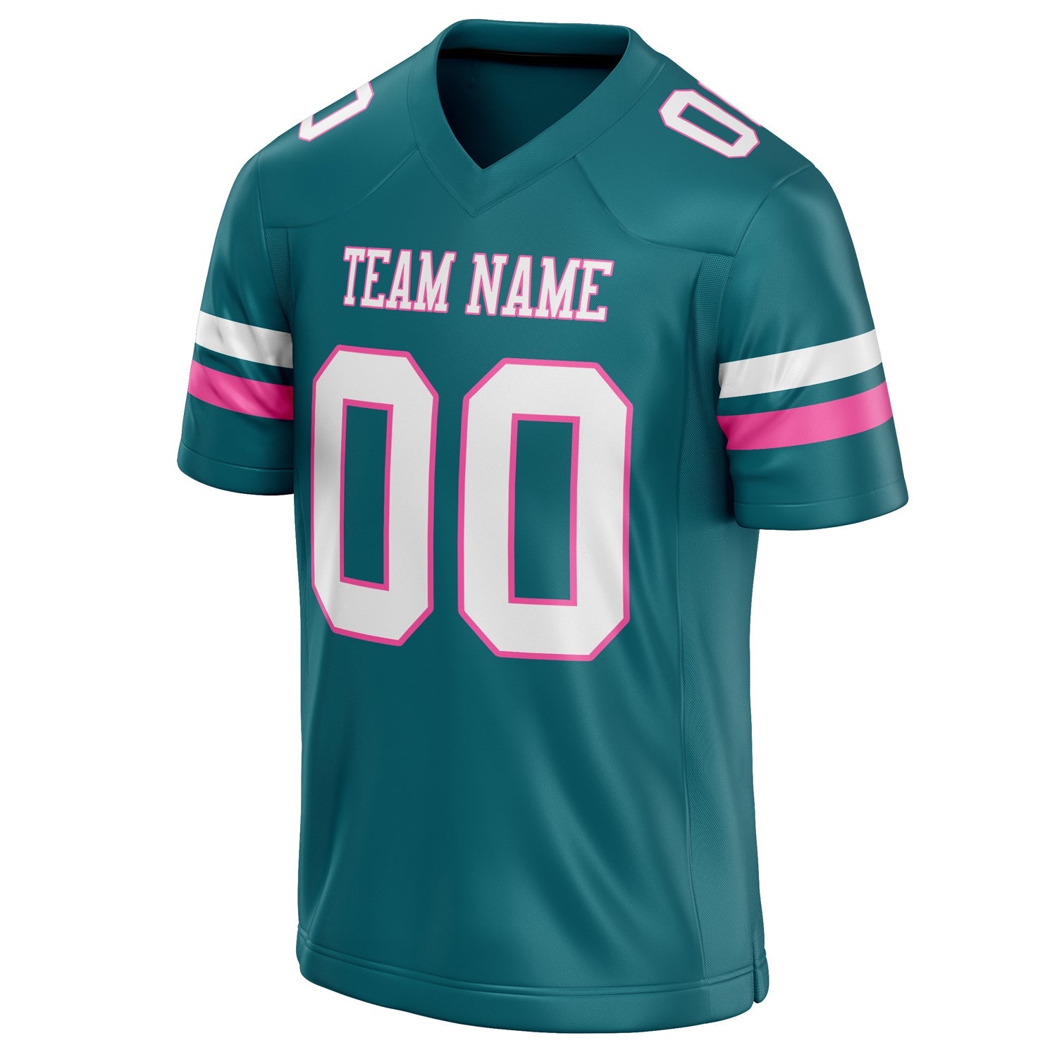 Custom Teal White Solid Colour Football Jersey
