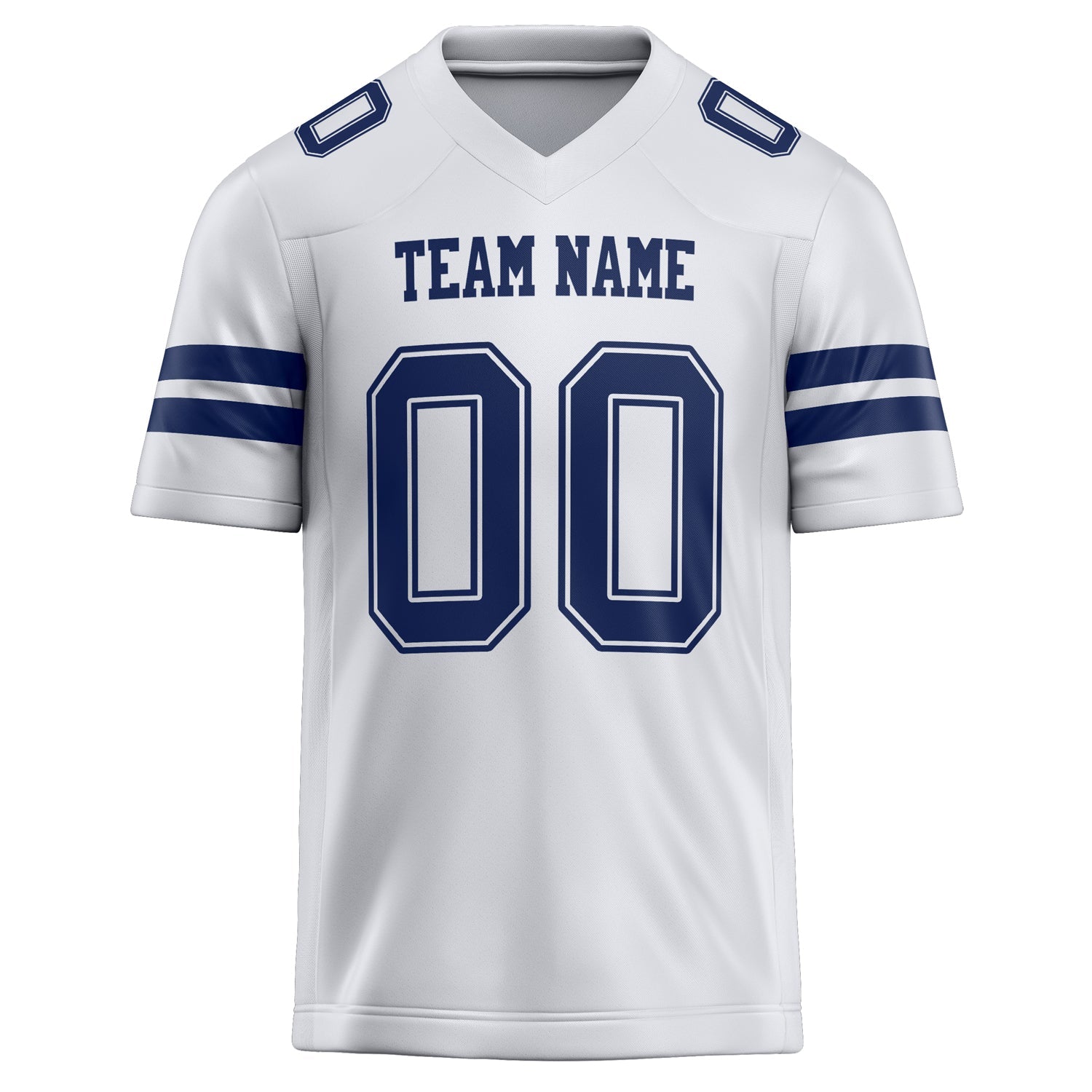 Custom White Navy Solid Colour Football Jersey