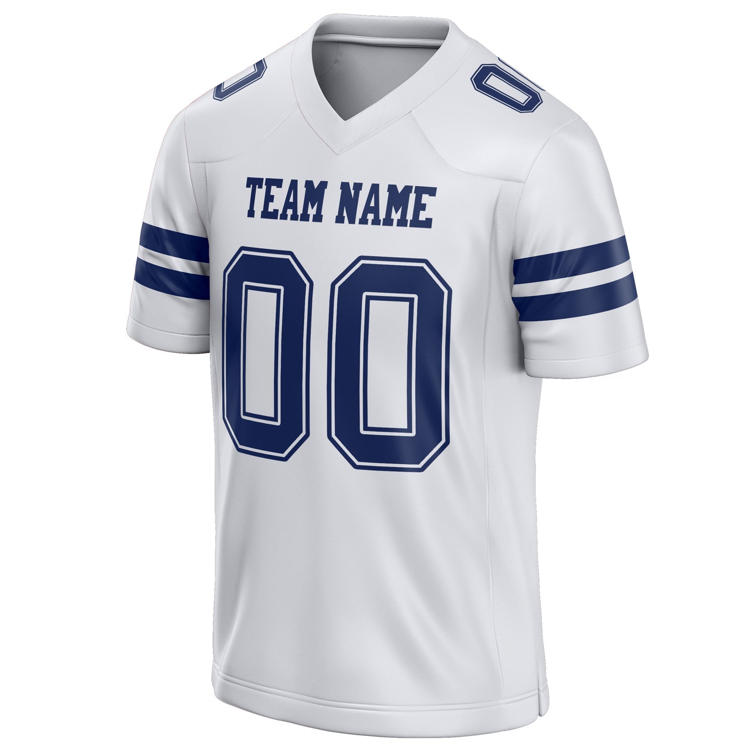 Custom White Navy Solid Colour Football Jersey