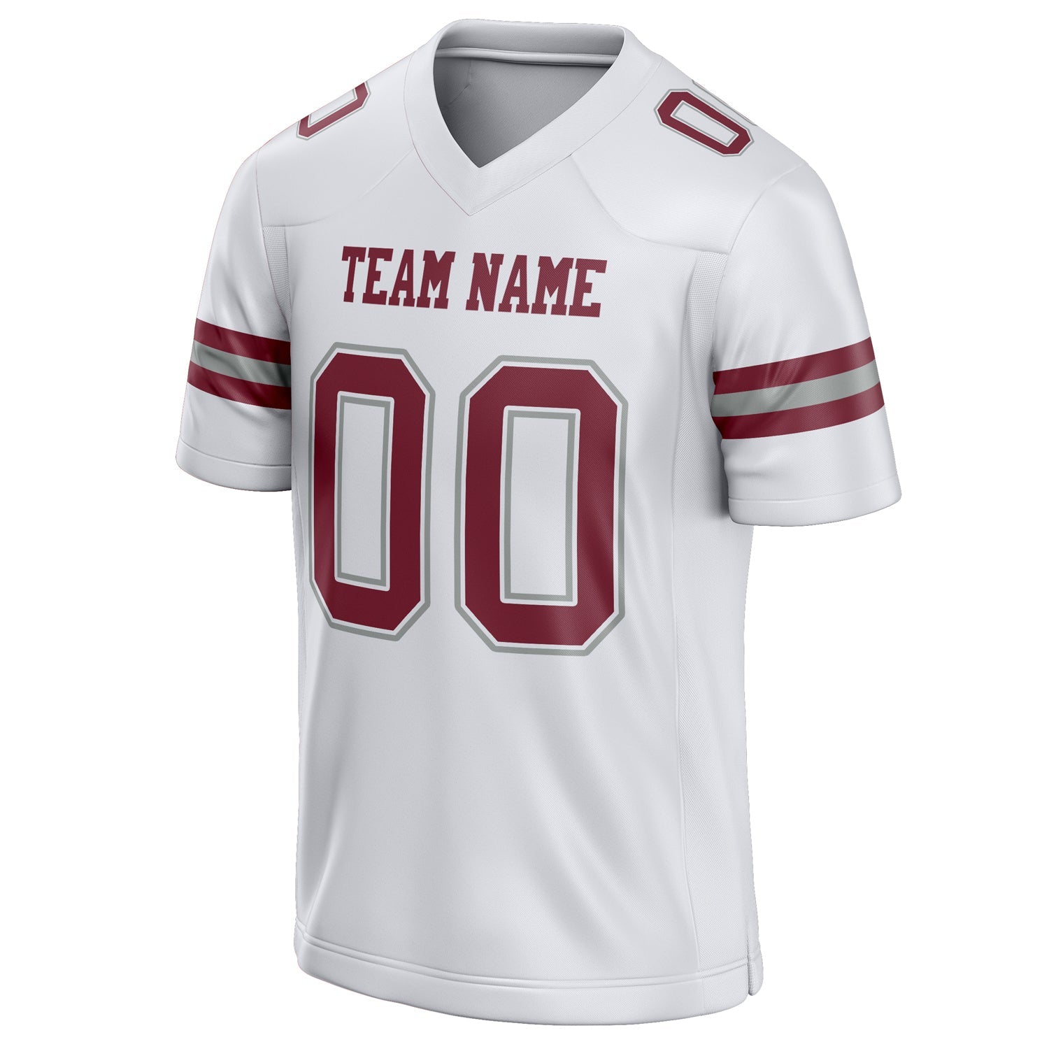 Custom White Maroon Solid Colour Football Jersey