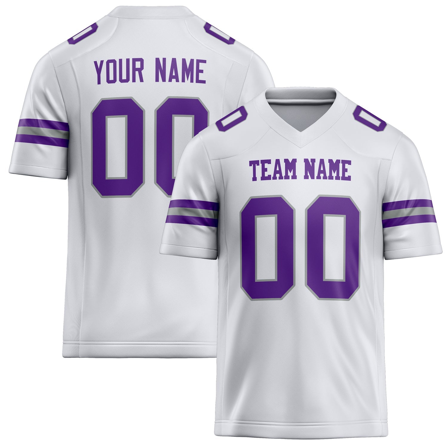 Custom White Purple Solid Colour Football Jersey FT02240730WH541