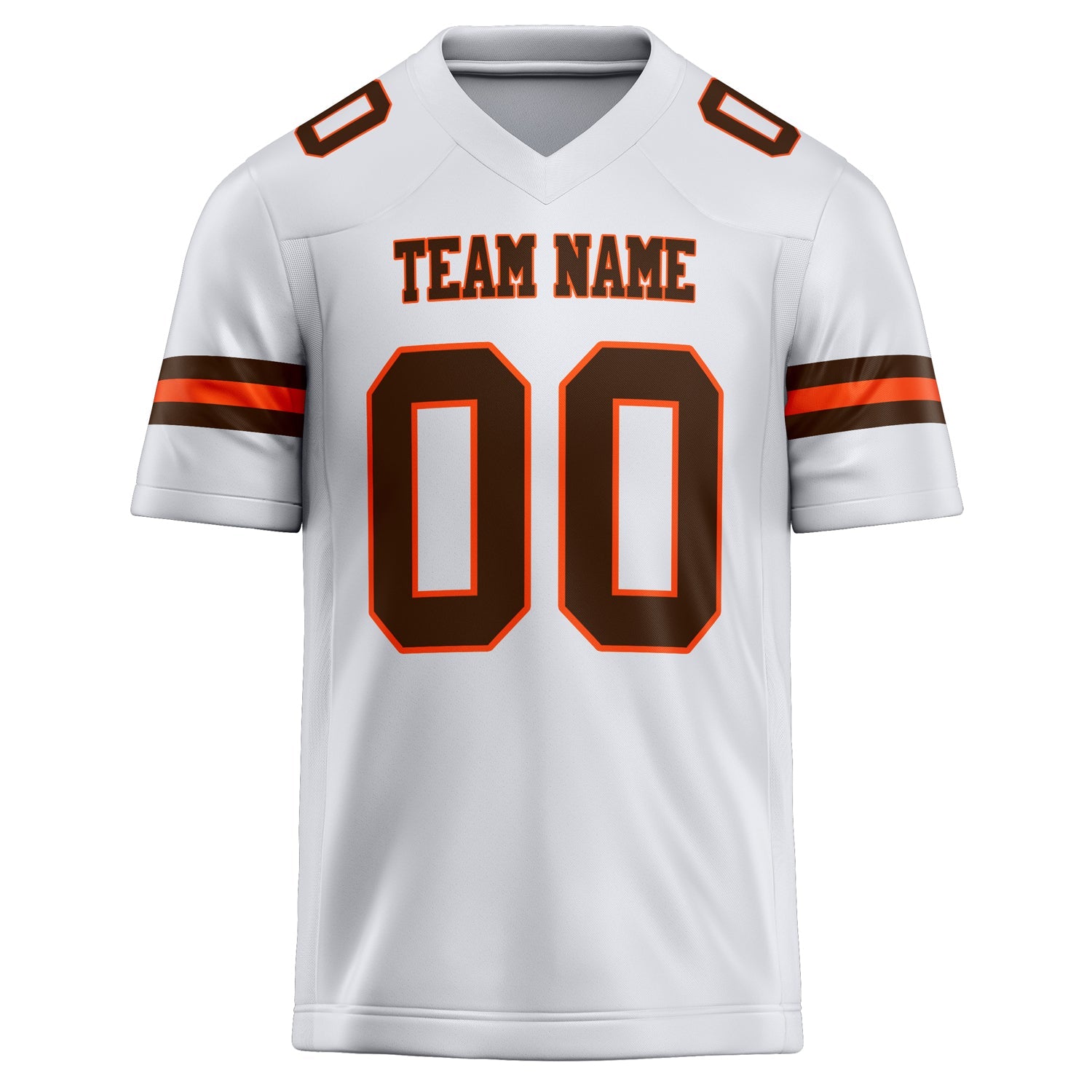 Custom White Brown Solid Colour Football Jersey