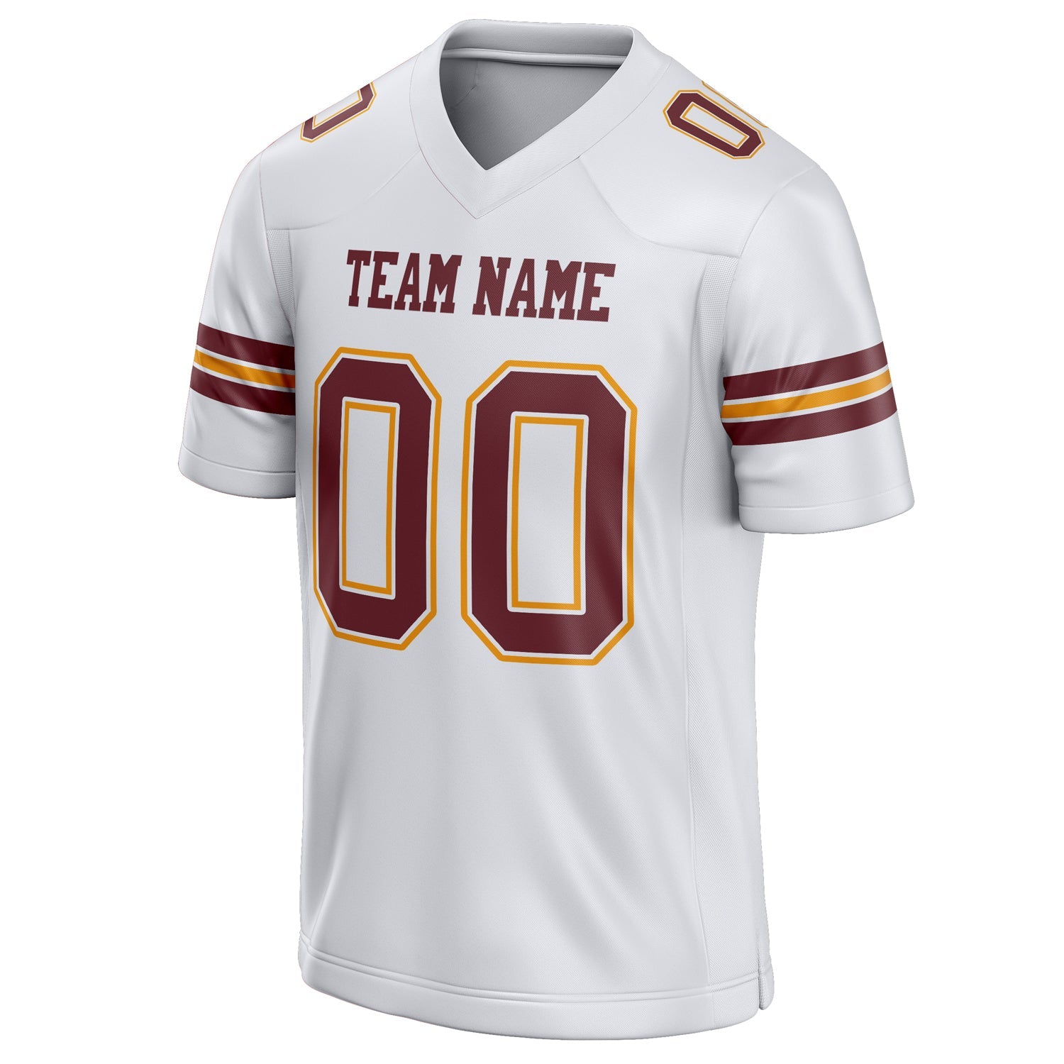 Custom White Maroon Solid Colour Football Jersey