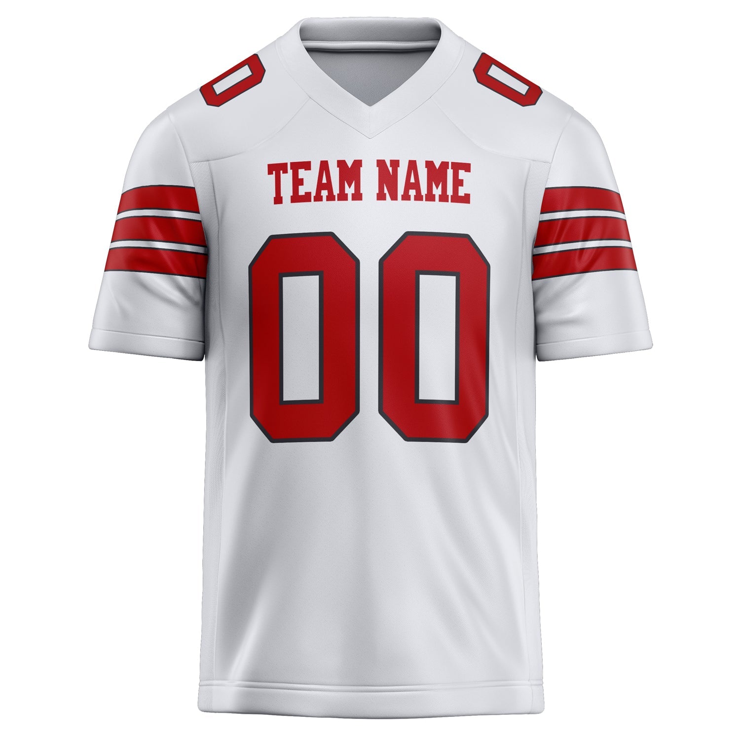 Custom White Red Solid Colour Football Jersey