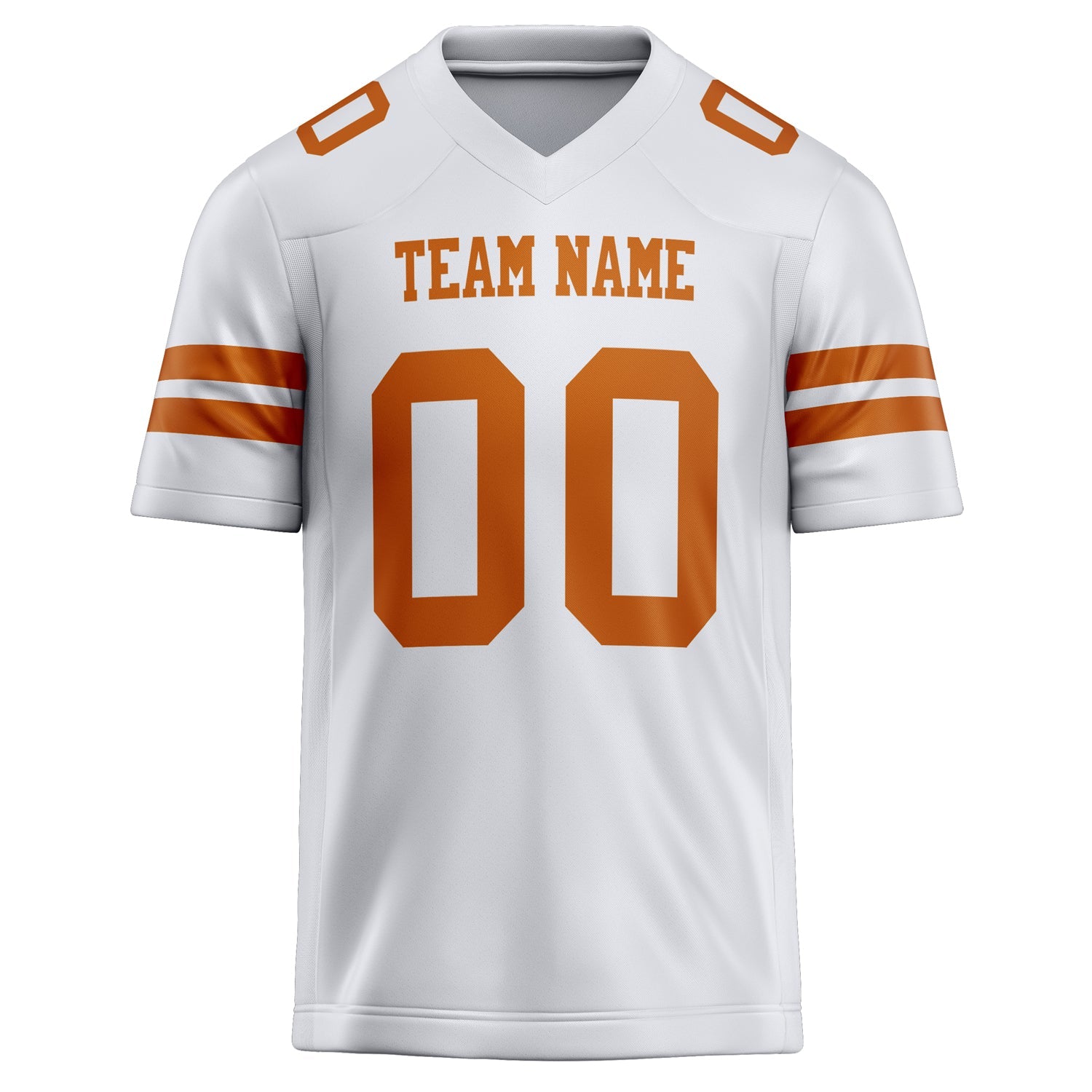 Custom White Orange Solid Colour Football Jersey