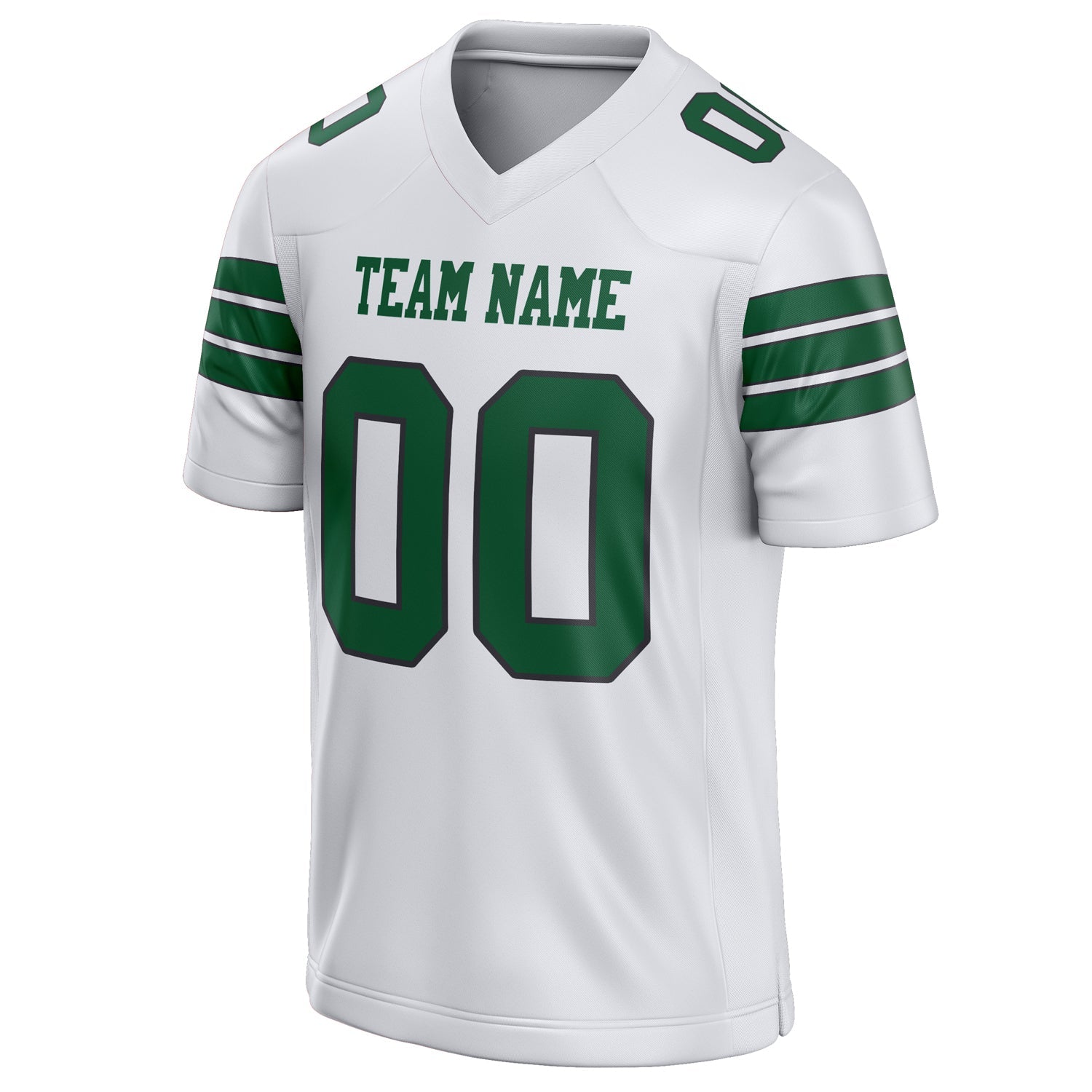 Custom White Green Solid Colour Football Jersey