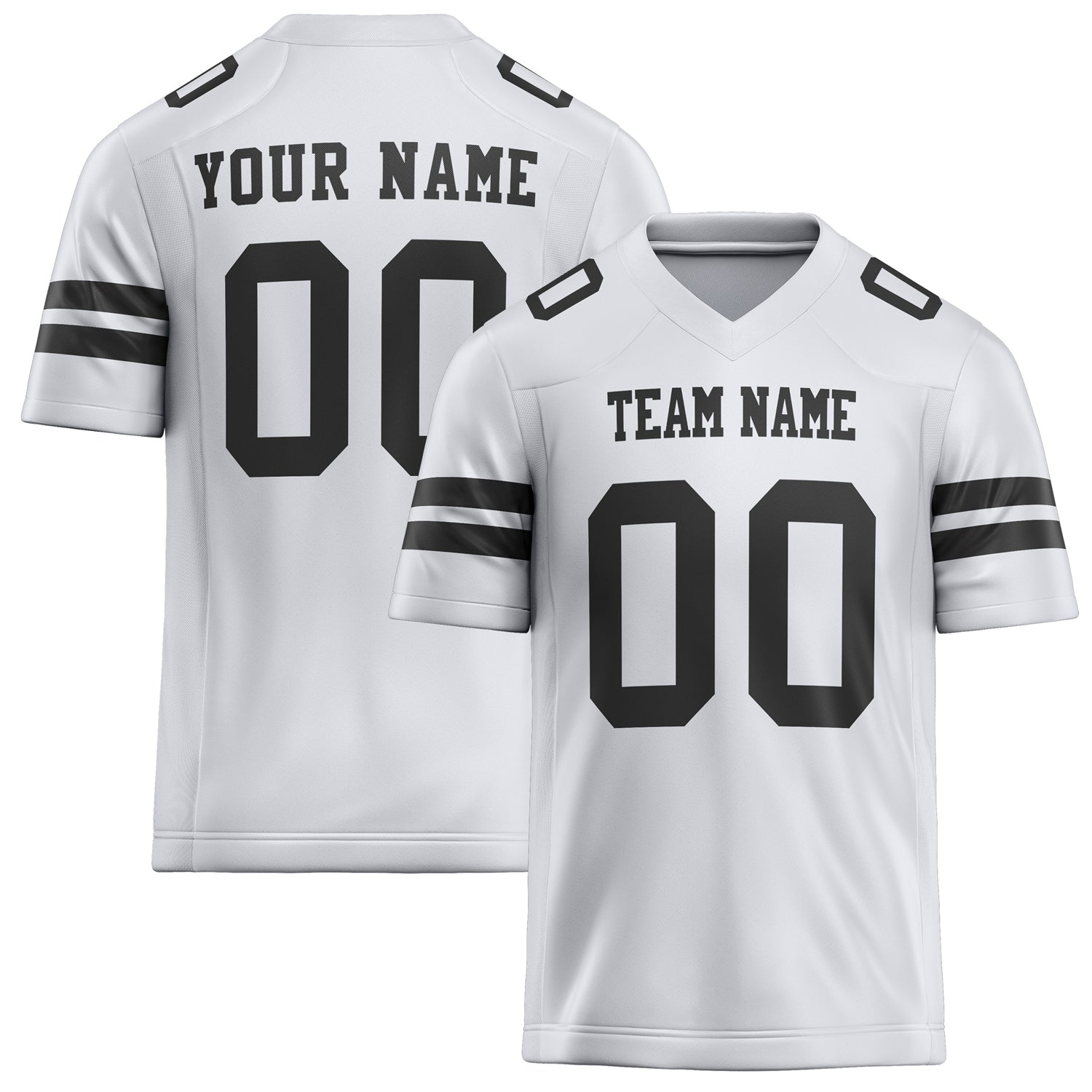 Custom White Black Solid Colour Football Jersey FT02240730WH549