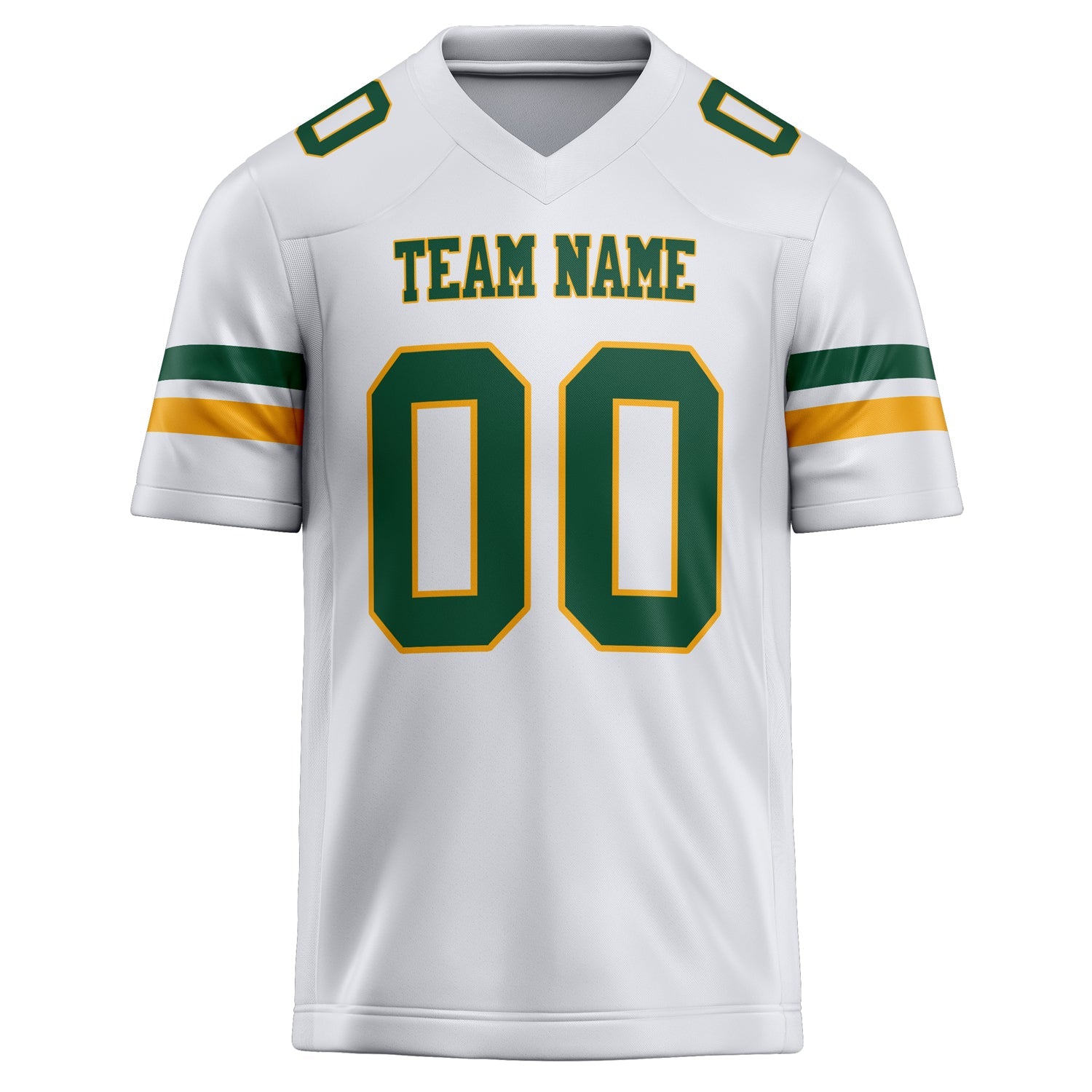Custom White Green Solid Colour Football Jersey