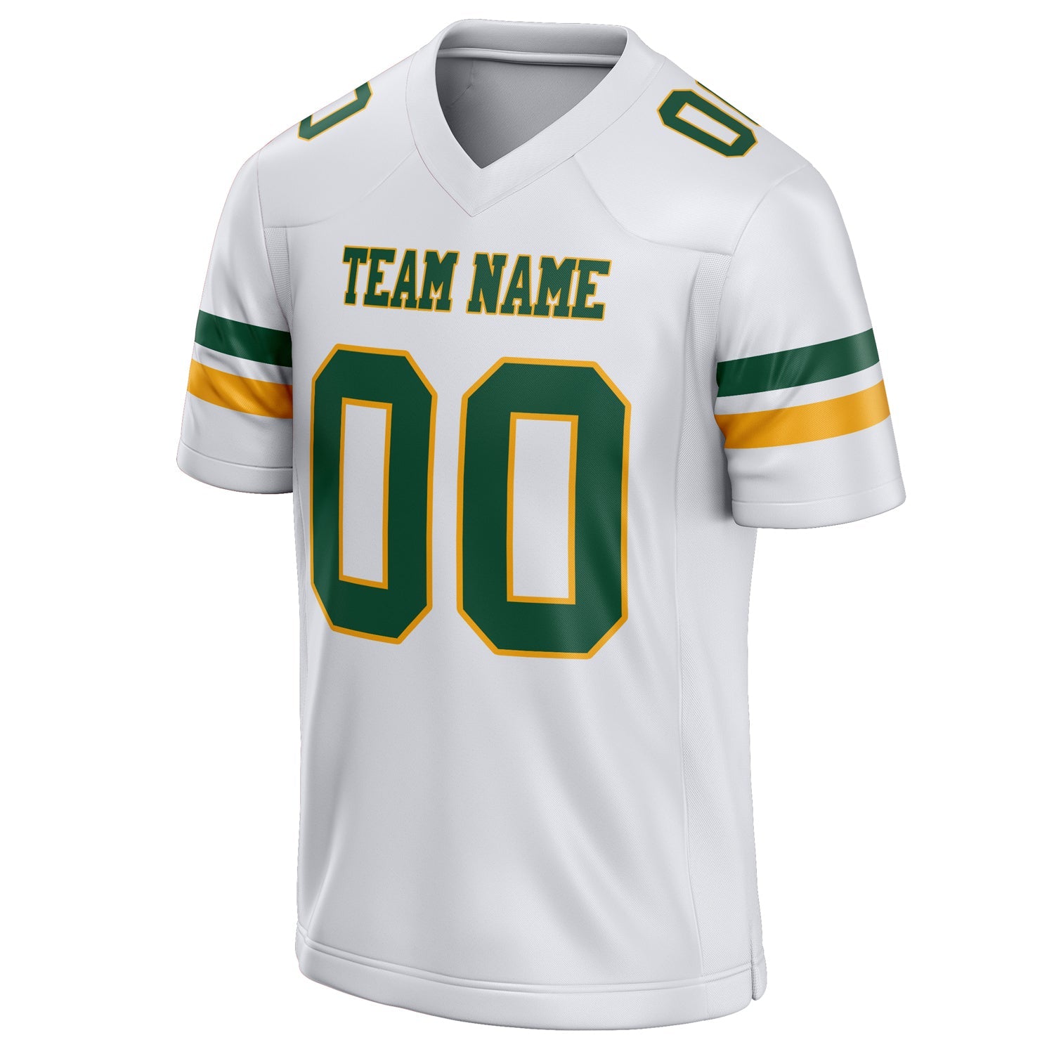 Custom White Green Solid Colour Football Jersey