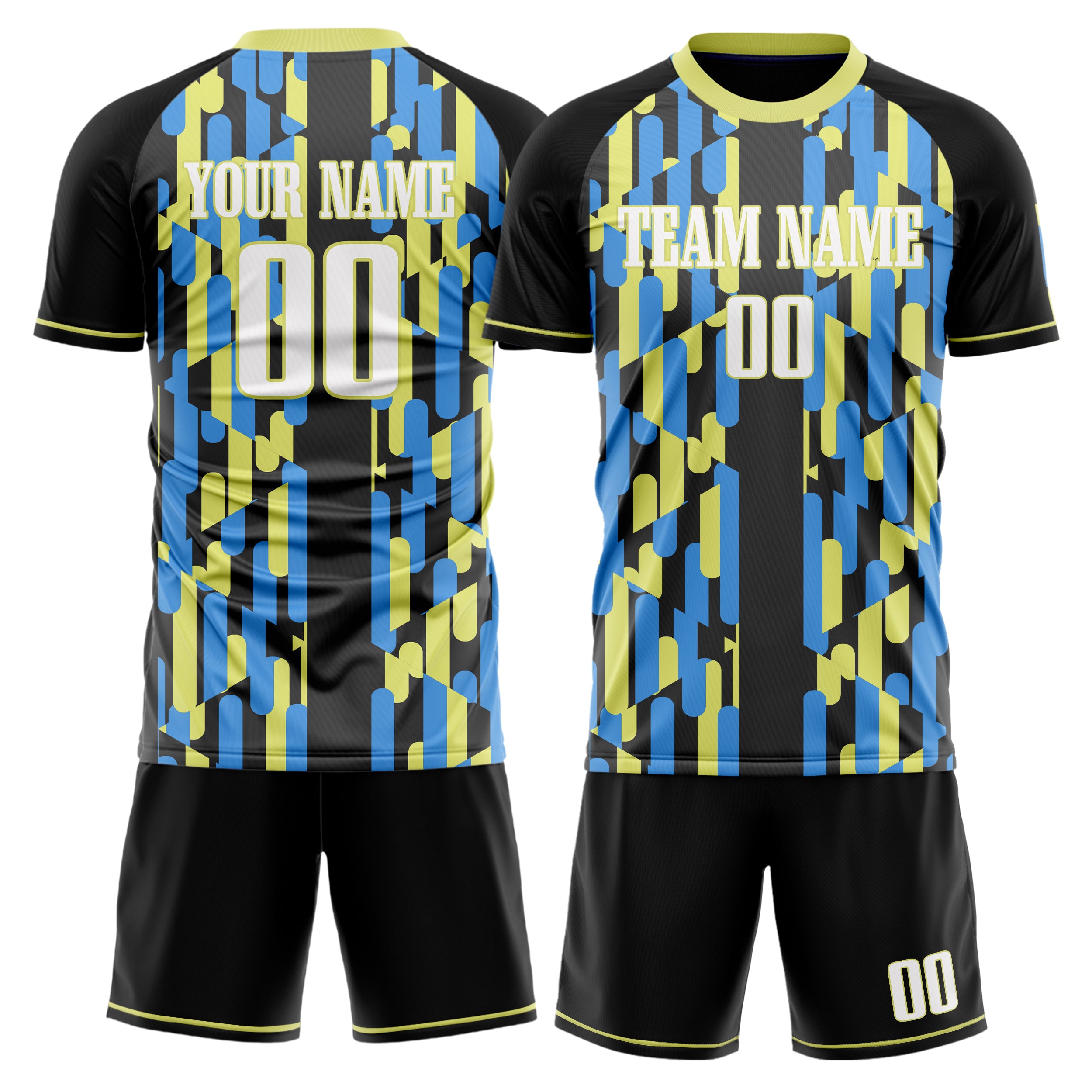 Custom Gray Yellow GeometricalPattern Soccer Jersey