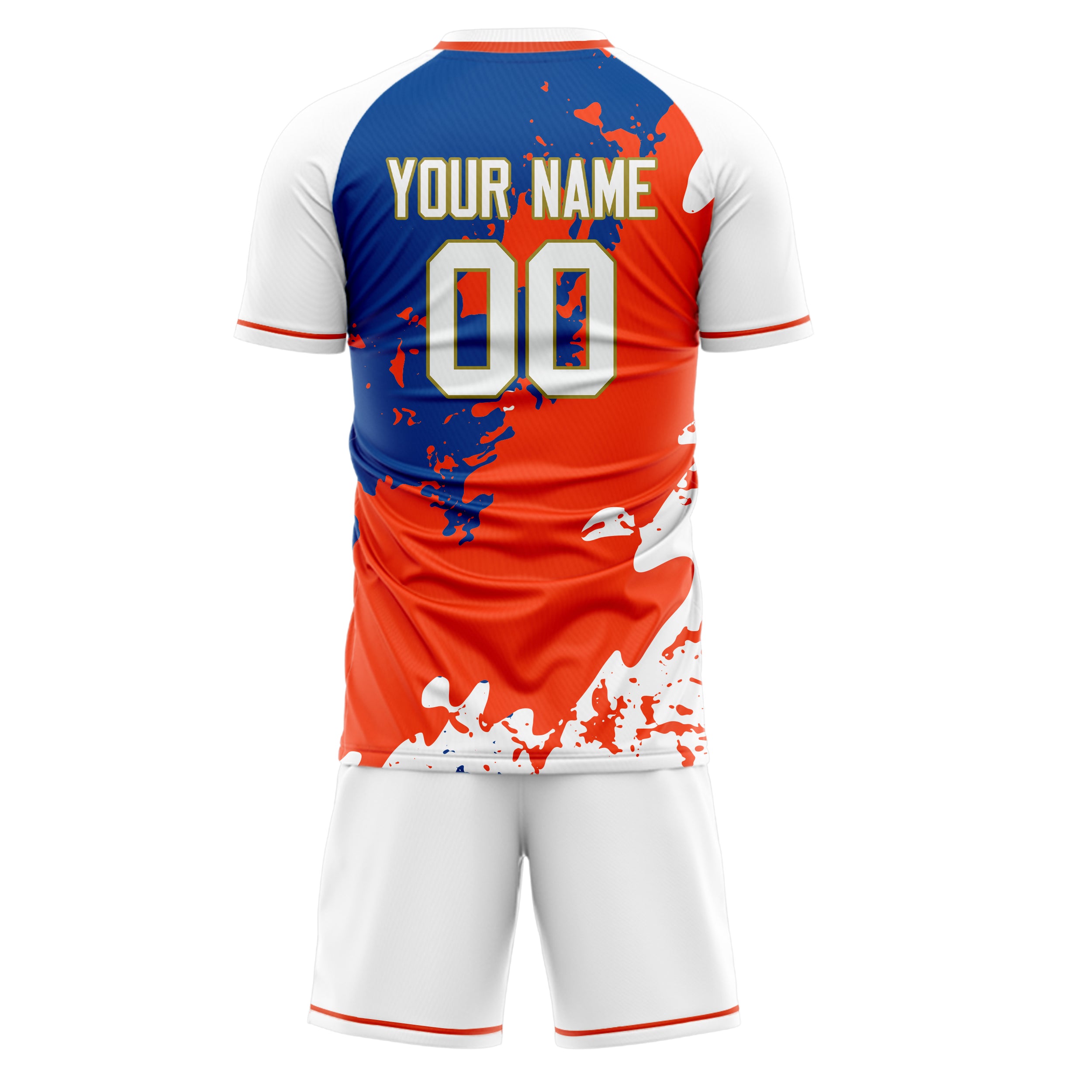Custom White Red GeometricalPattern Soccer Jersey