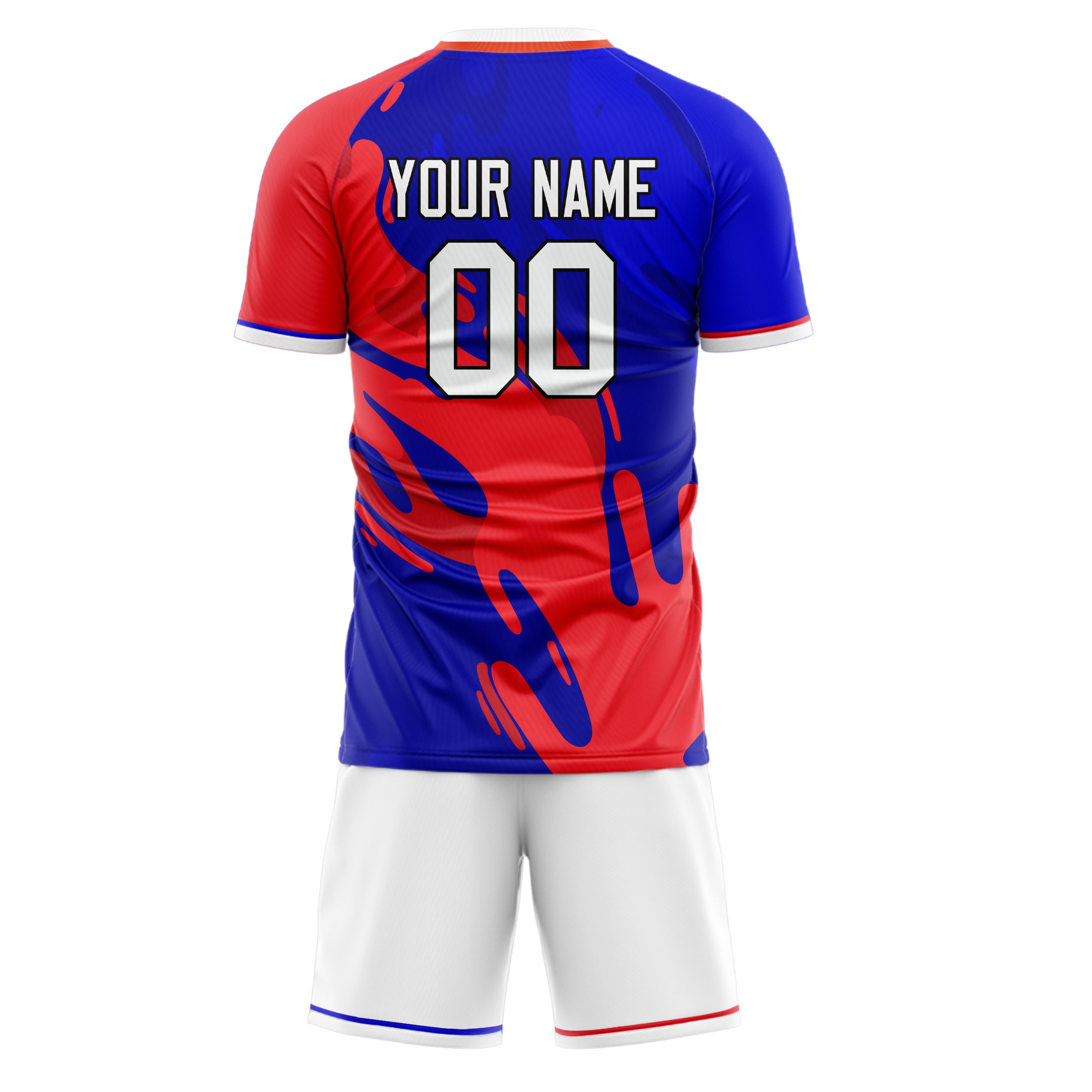Custom Royal Red GeometricalPattern Soccer Jersey