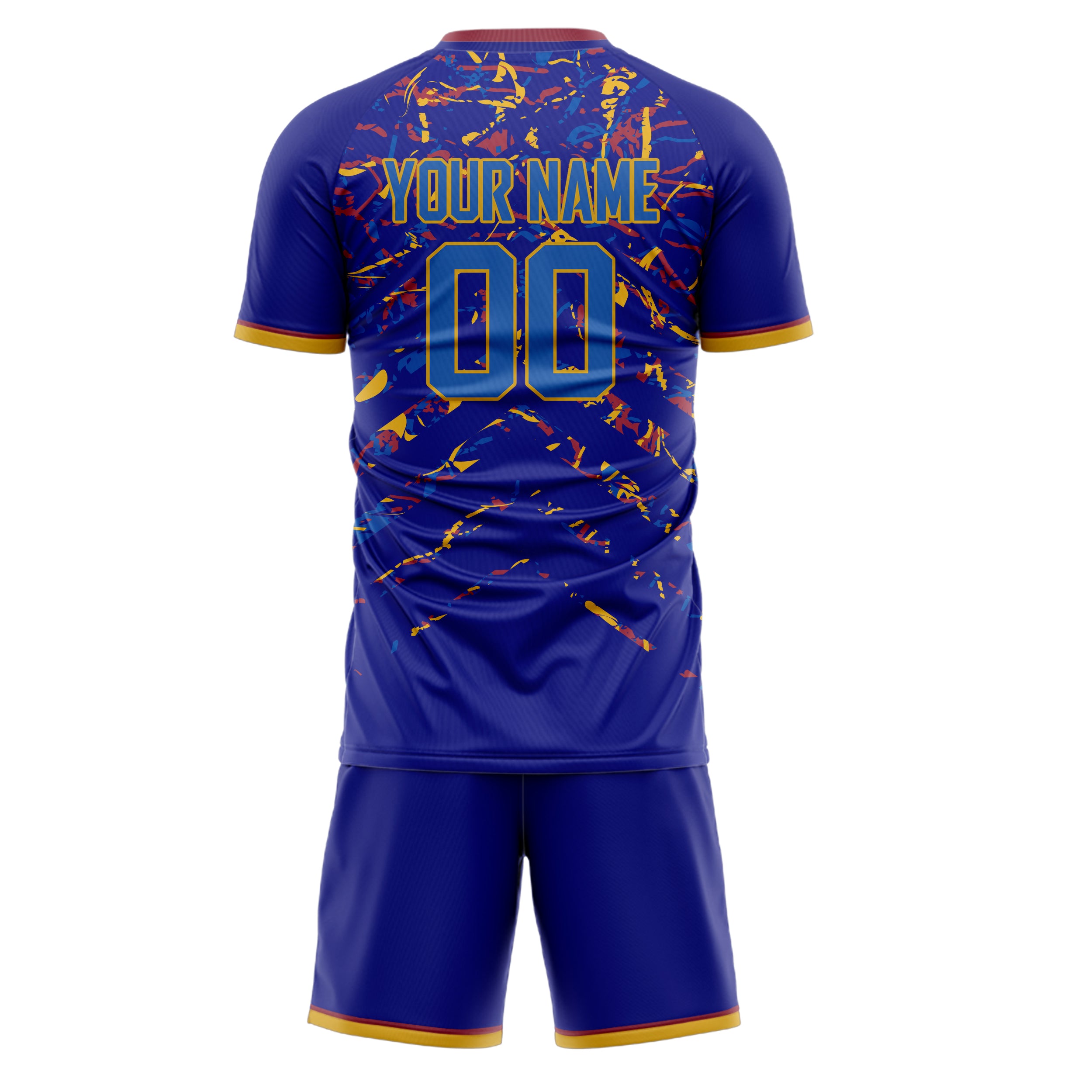 Custom Purple Blue GeometricalPattern Soccer Jersey