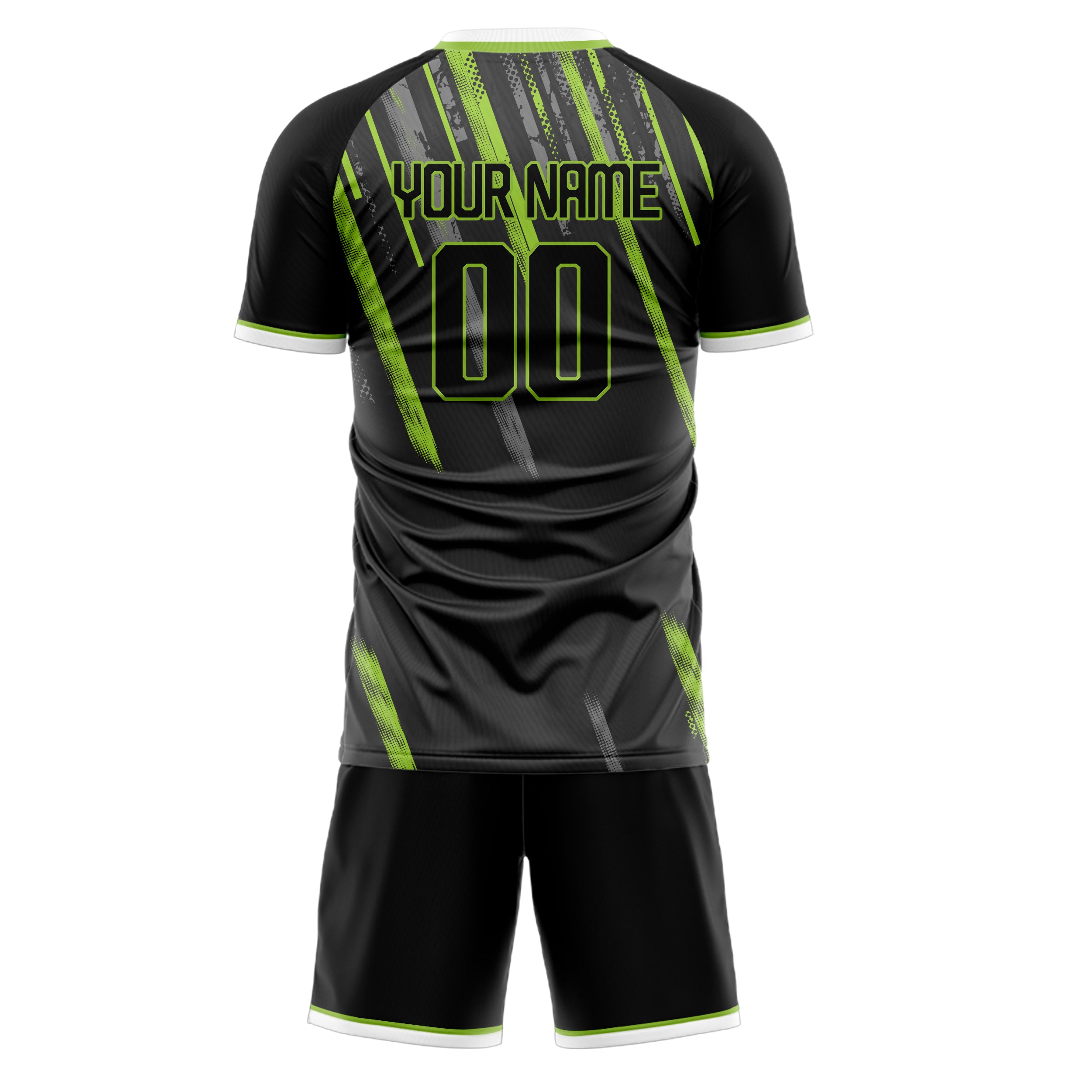 Custom Gray Teal GeometricalPattern Soccer Jersey