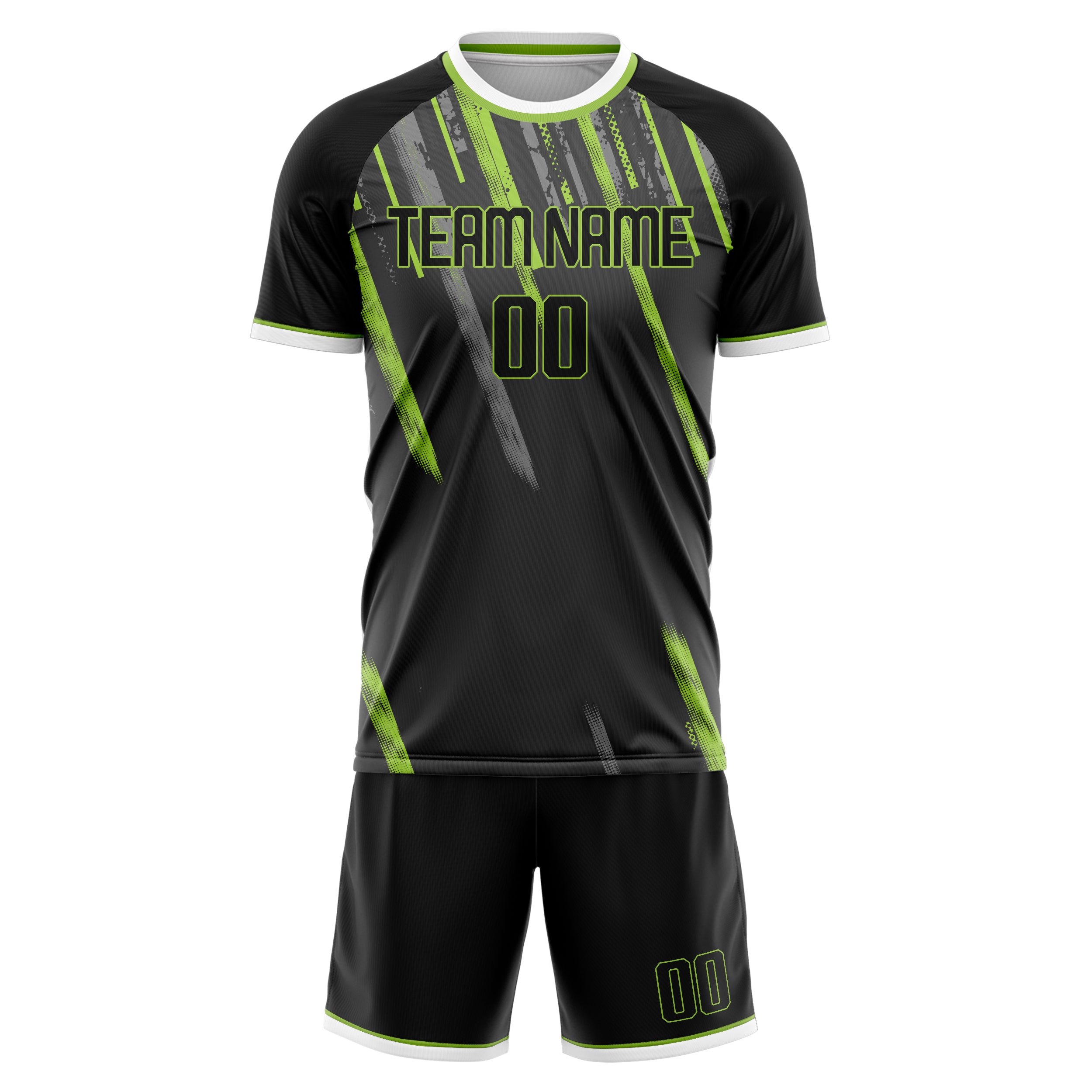 Custom Gray Teal GeometricalPattern Soccer Jersey
