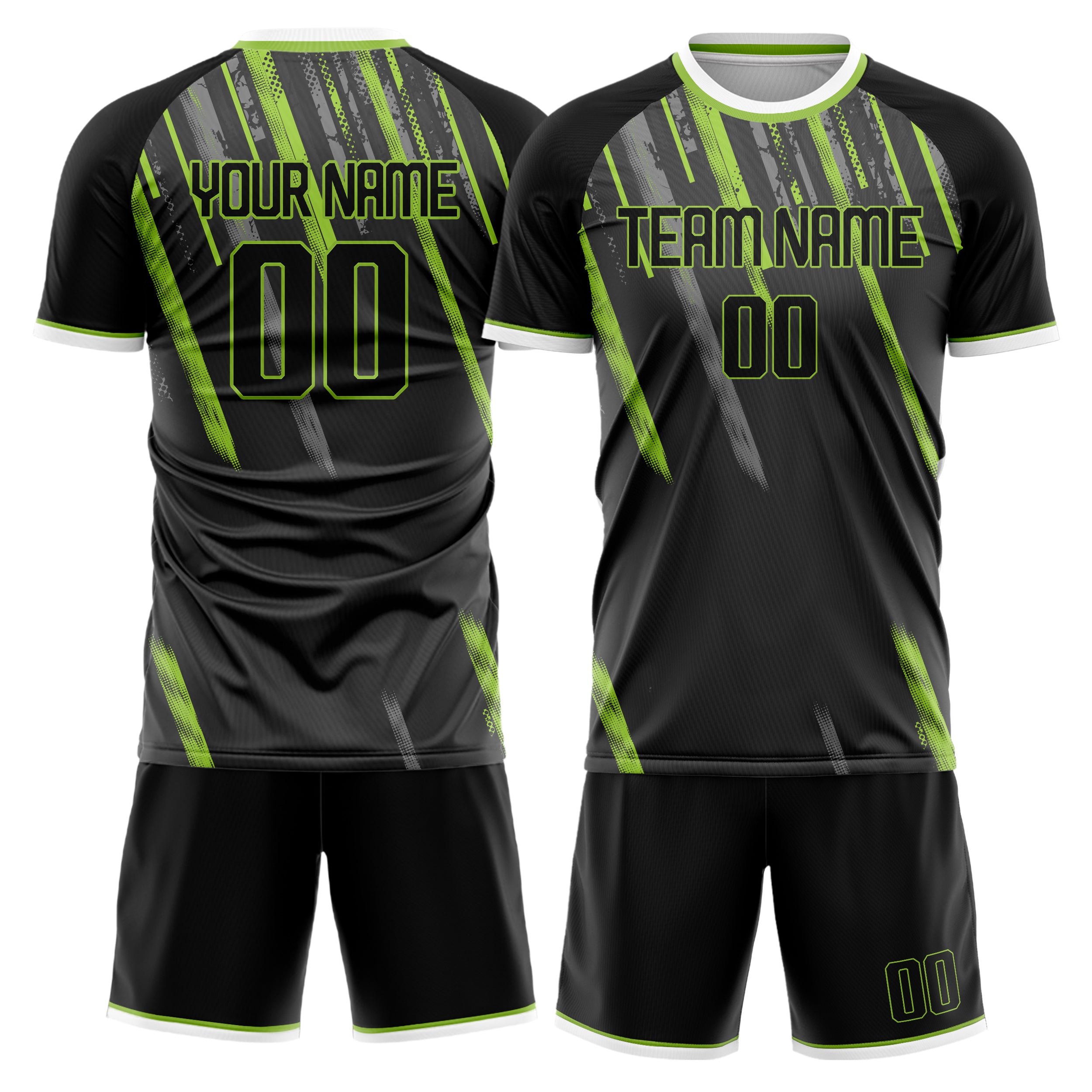 Custom Gray Teal GeometricalPattern Soccer Jersey